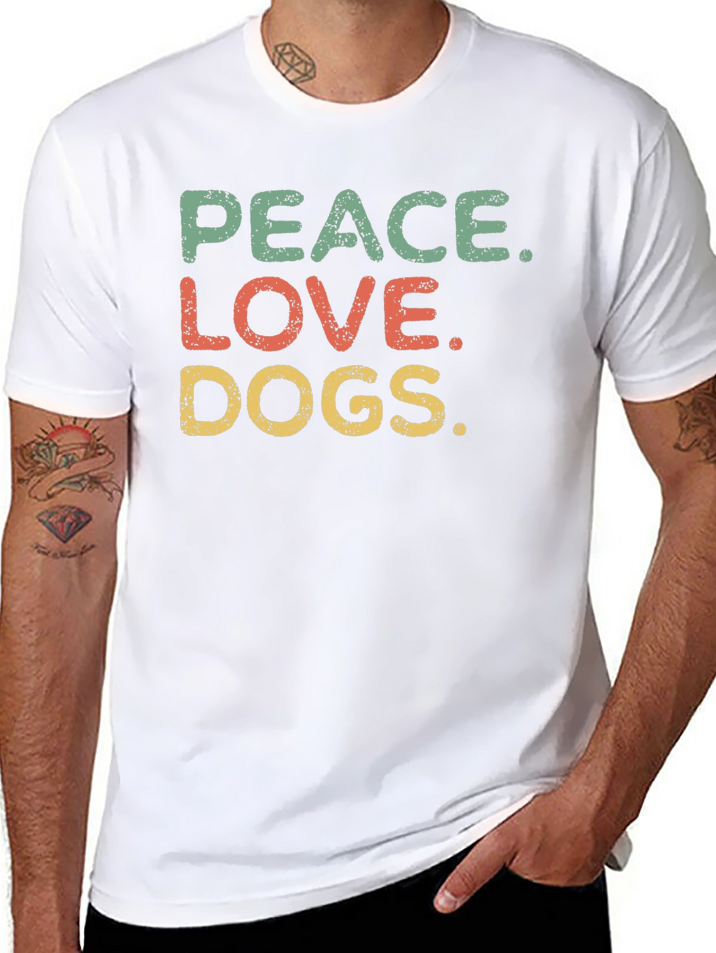 Peace Love Dogs Graphic Tee - Unisex Black T-Shirt
