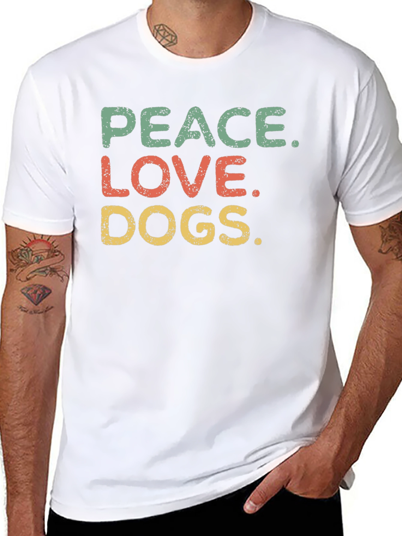 Peace Love Dogs Graphic Tee - Unisex Black T-Shirt