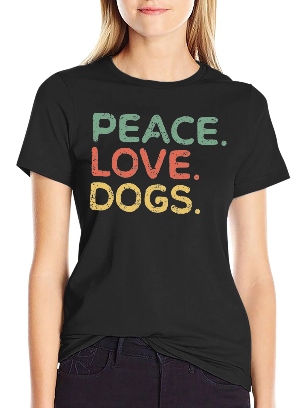 Peace Love Dogs Graphic Tee - Unisex Black T-Shirt