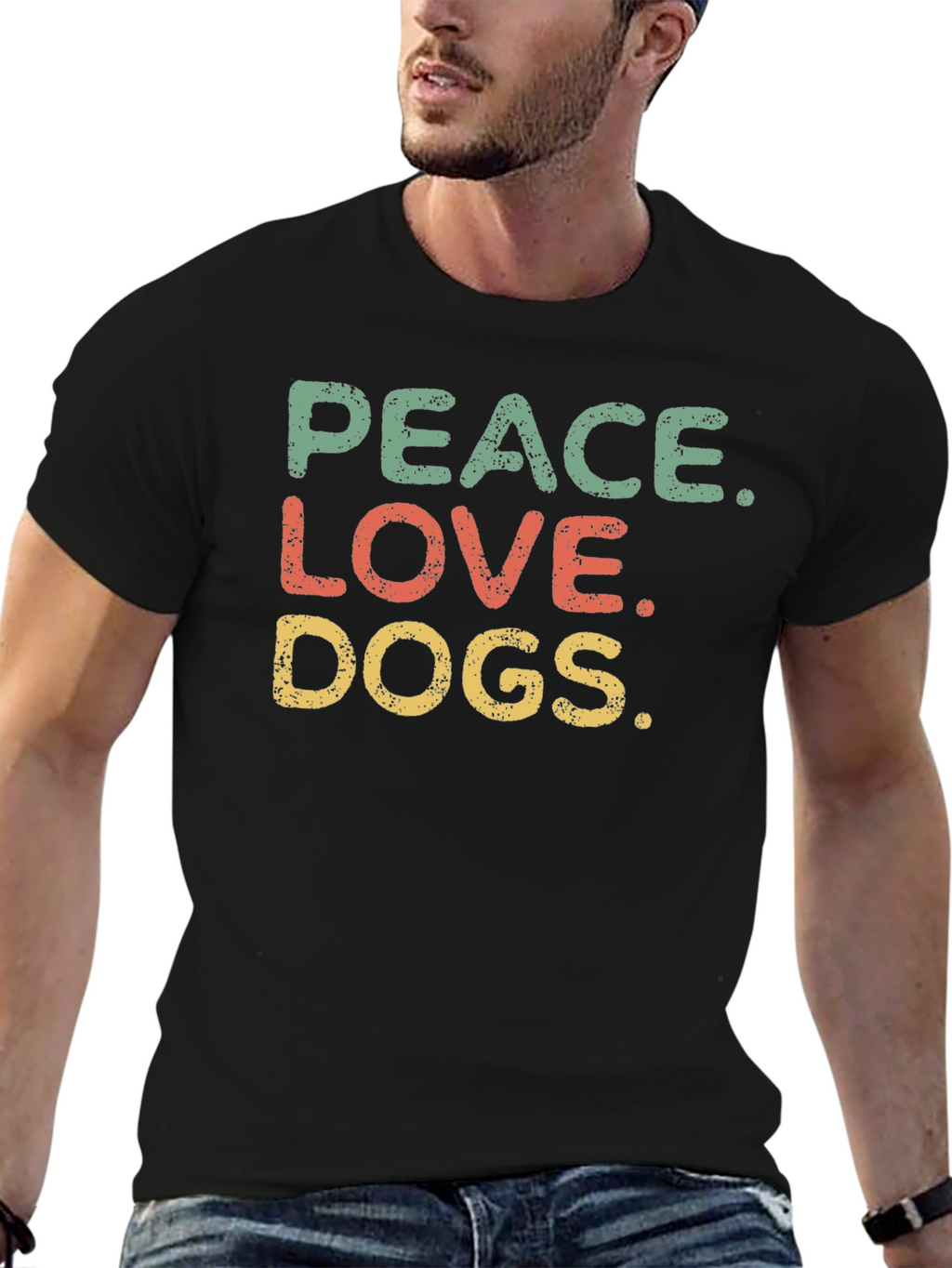 Peace Love Dogs Graphic Tee - Unisex Black T-Shirt