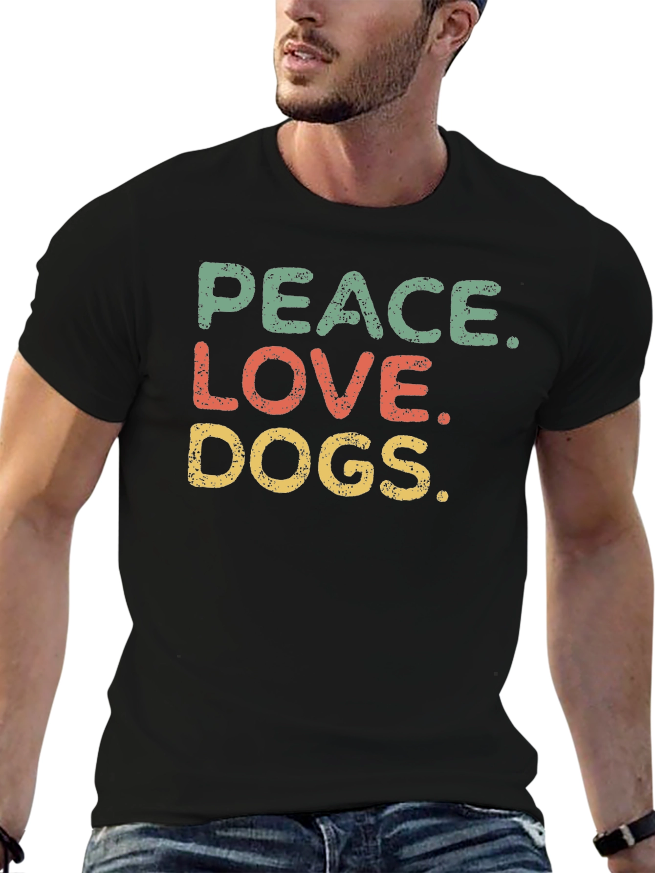 Peace Love Dogs Graphic Tee - Unisex Black T-Shirt