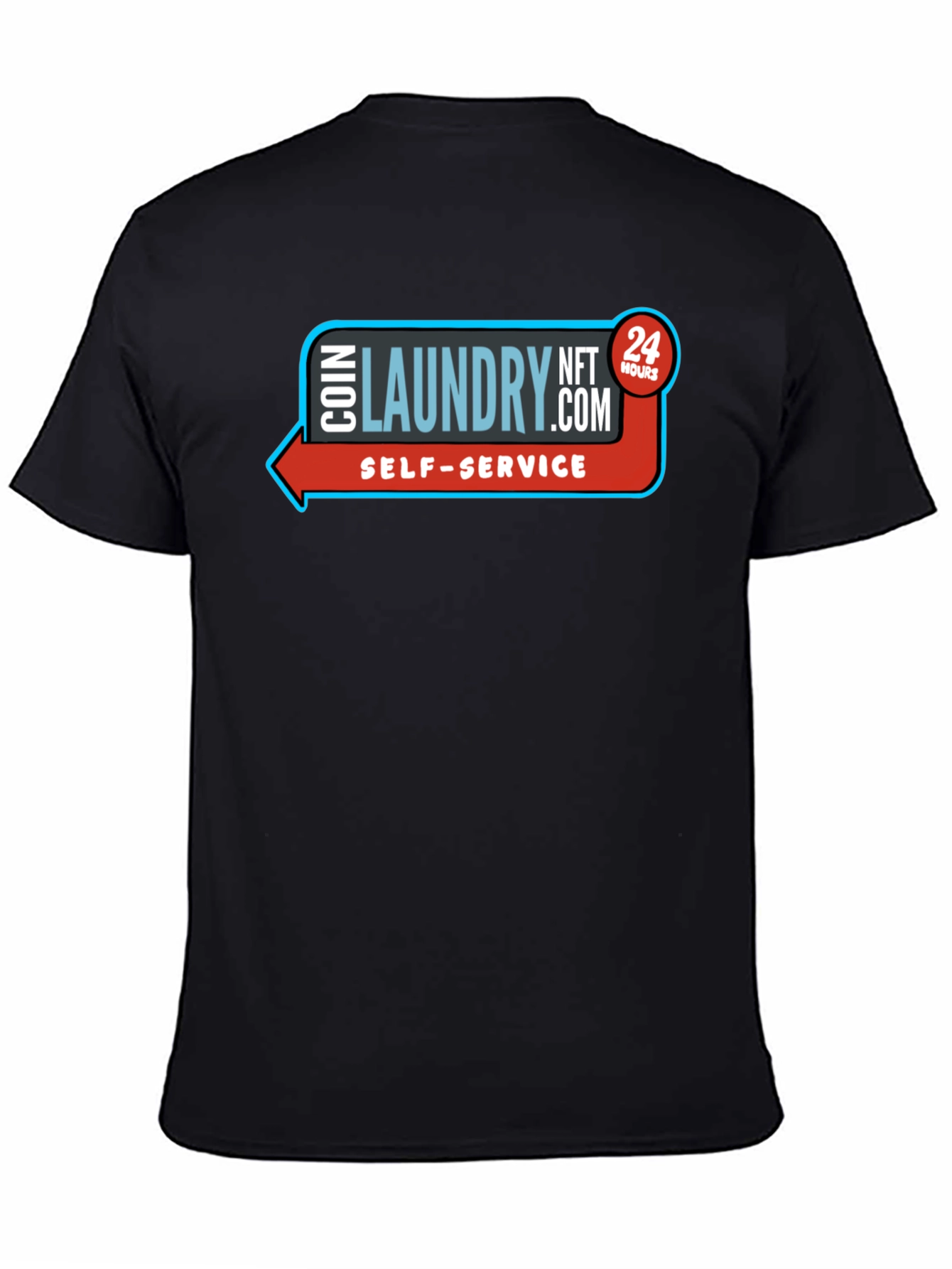 Coin Laundry NFT 24 Hours Self-Service Black Tee