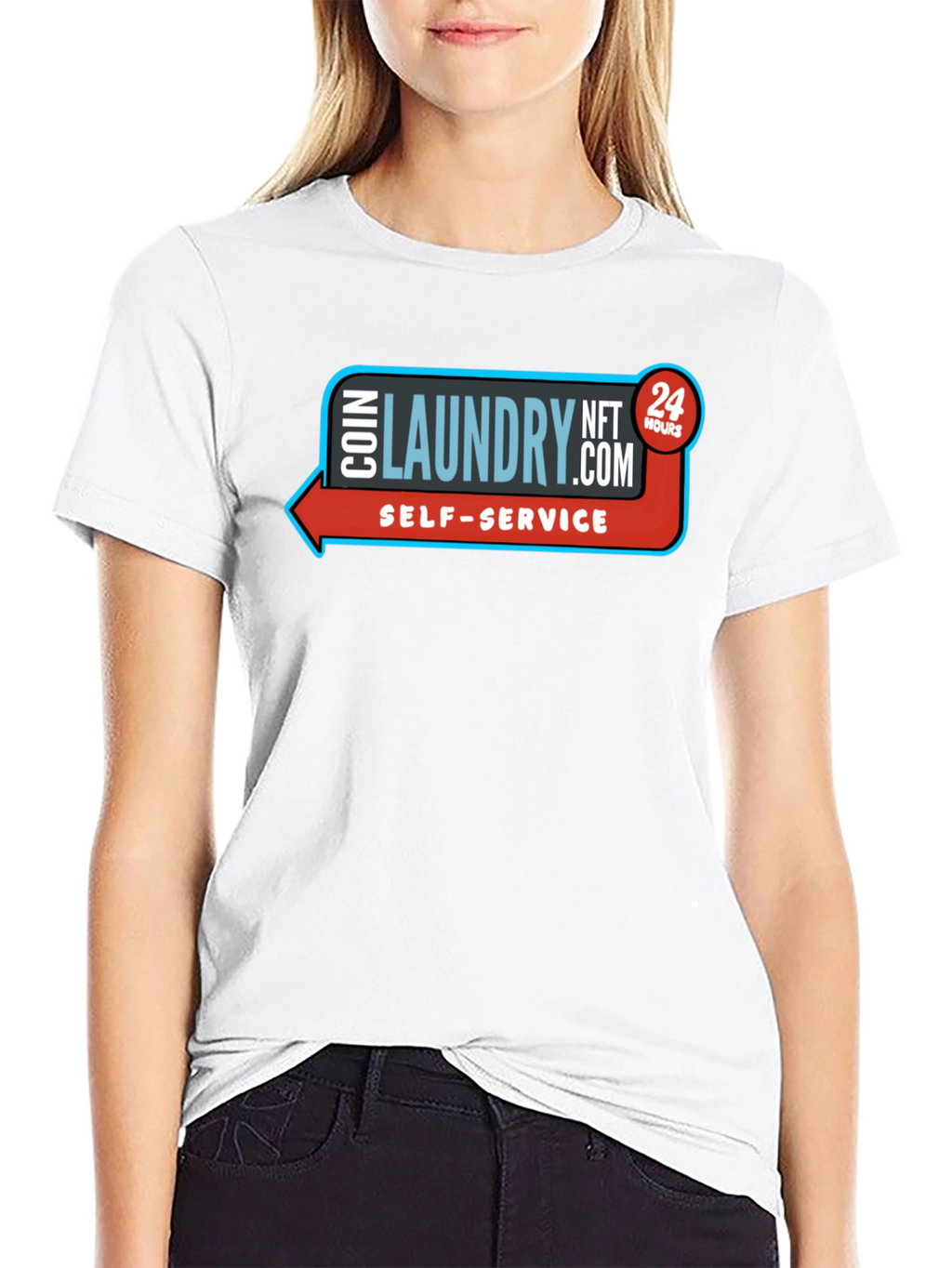 Coin Laundry NFT 24 Hours Self-Service Black Tee