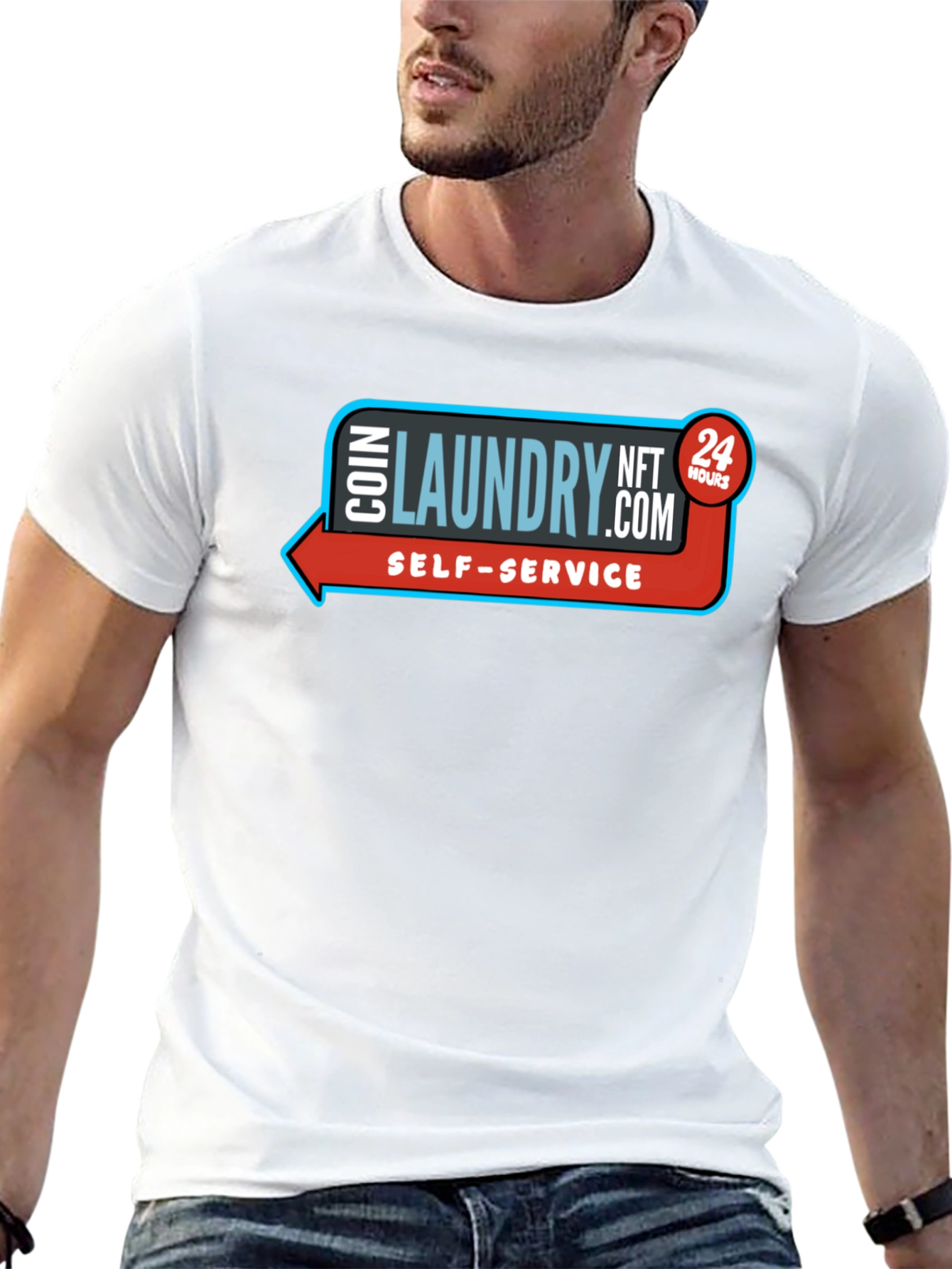 Coin Laundry NFT 24 Hours Self-Service Black Tee