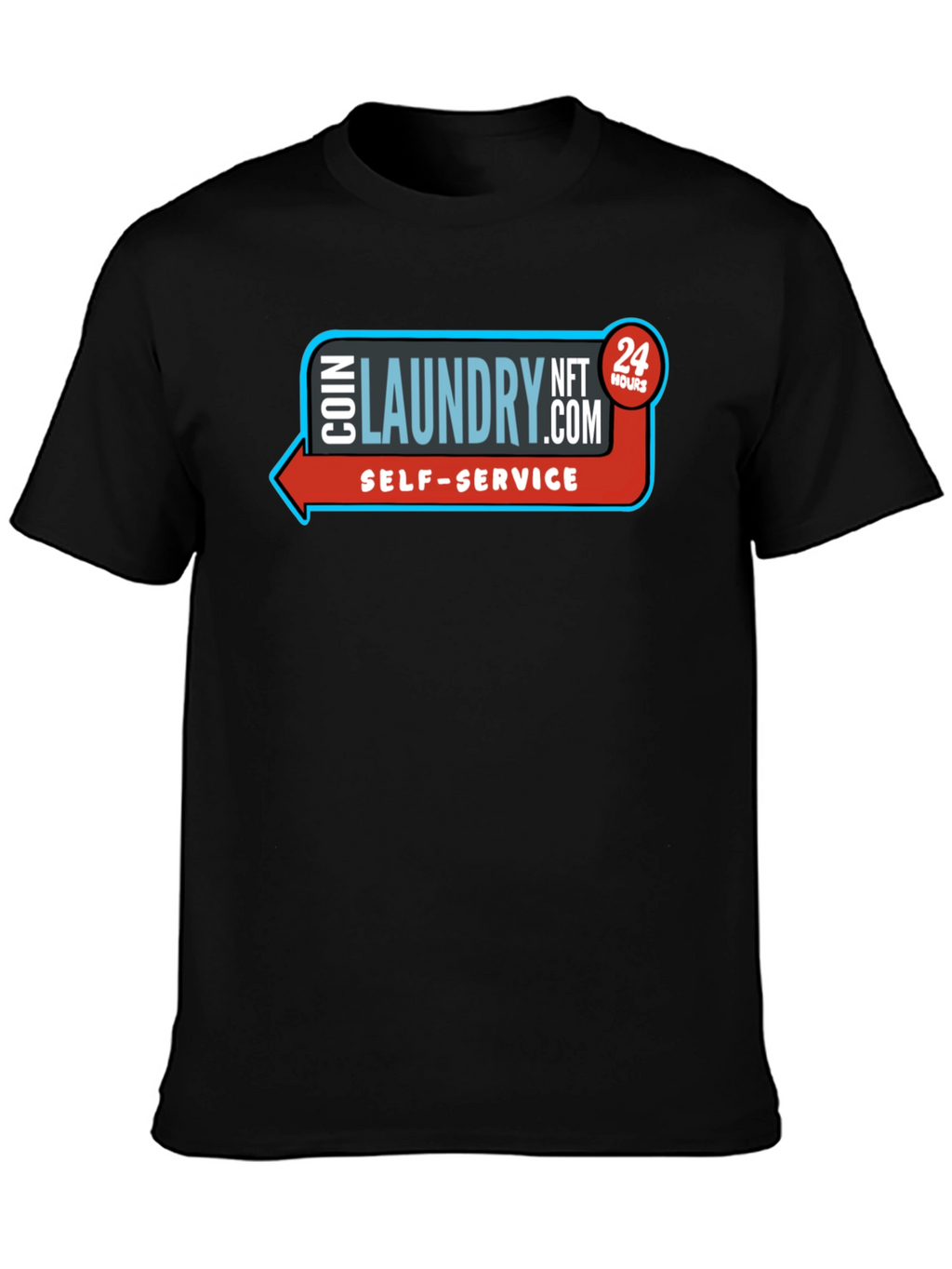 Coin Laundry NFT 24 Hours Self-Service Black Tee