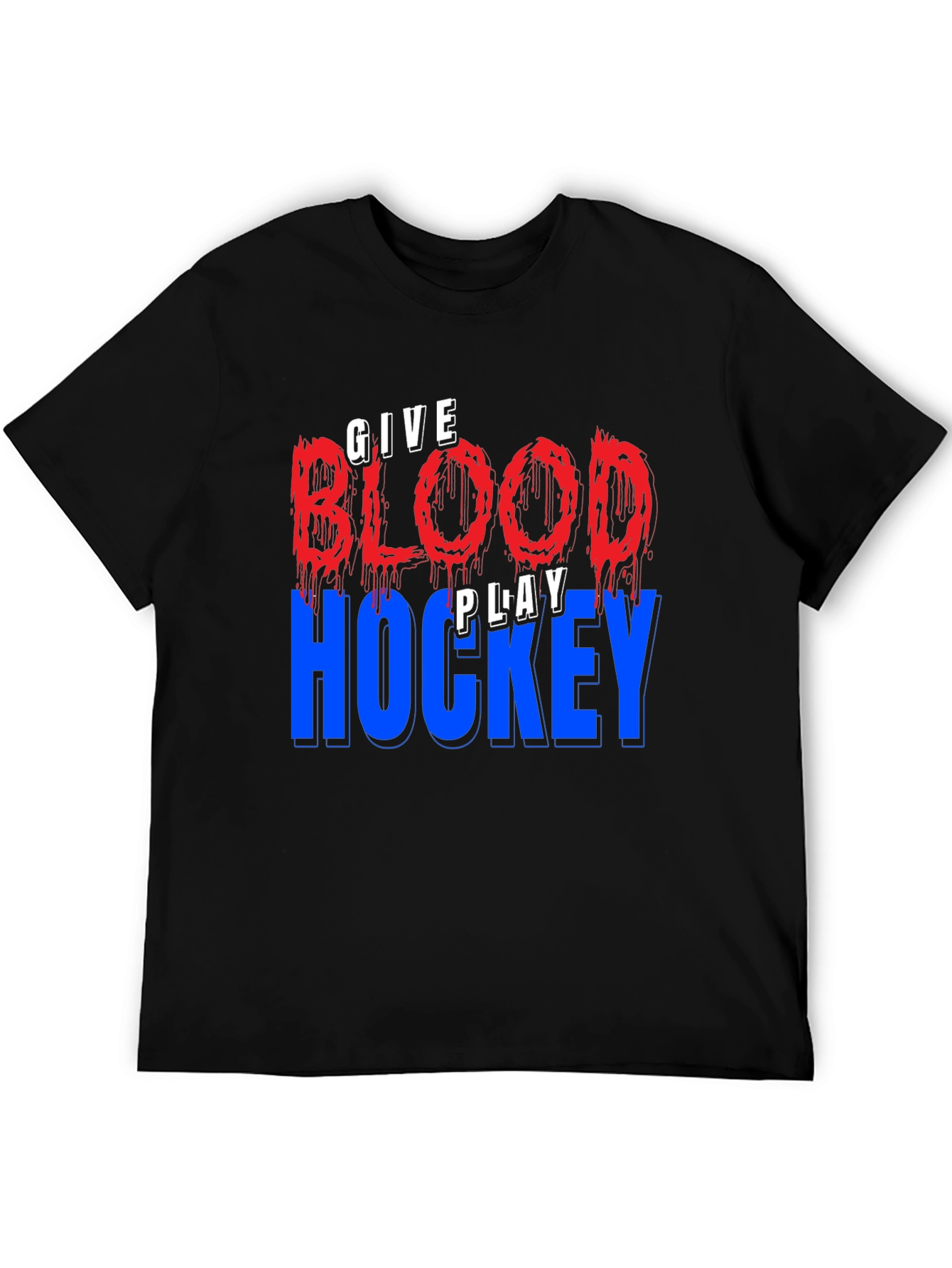 Give Blood Play Hockey Graphic T-Shirt