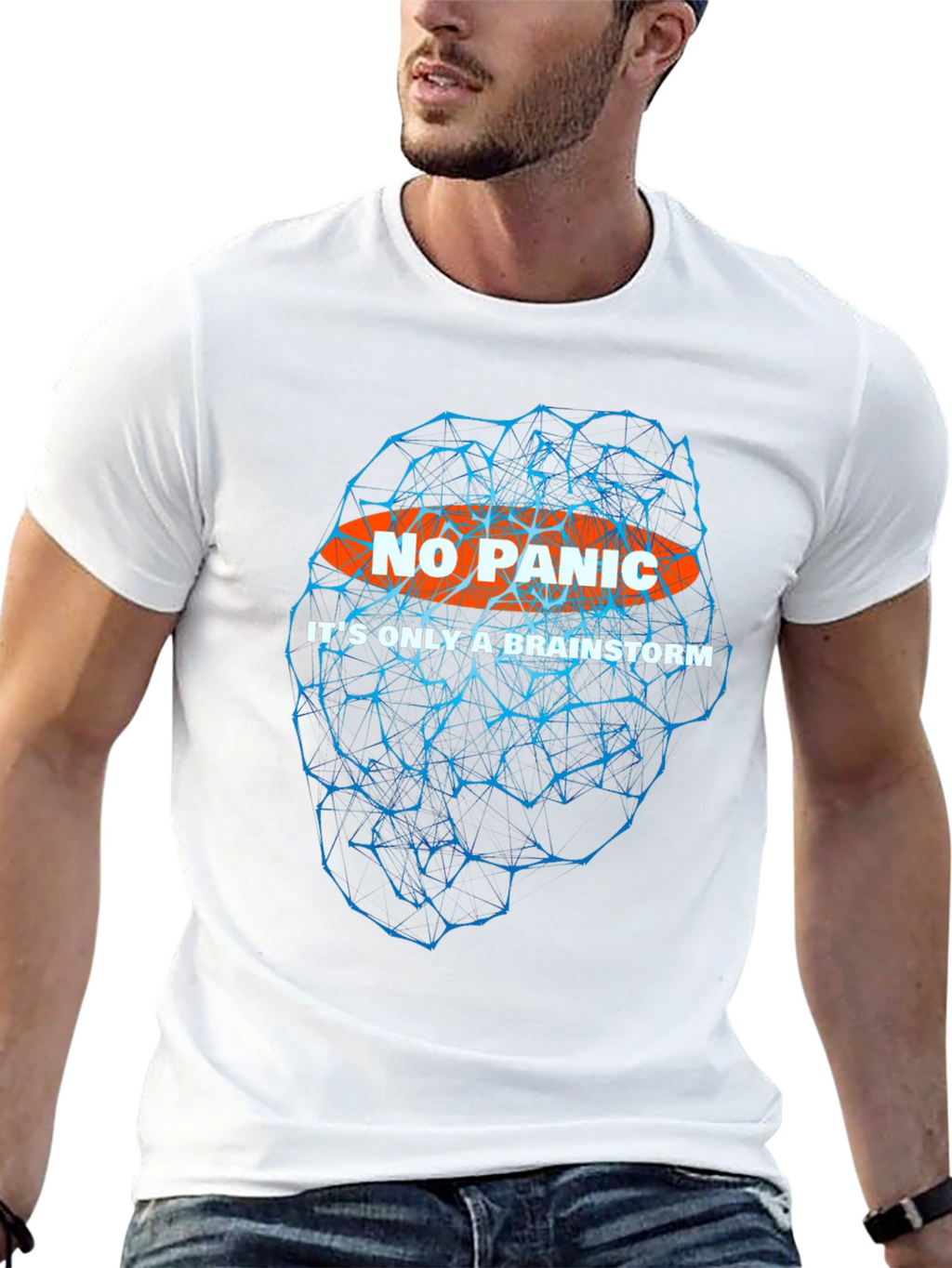 No Panic Brainstorm T-Shirt - Black Graphic Tee