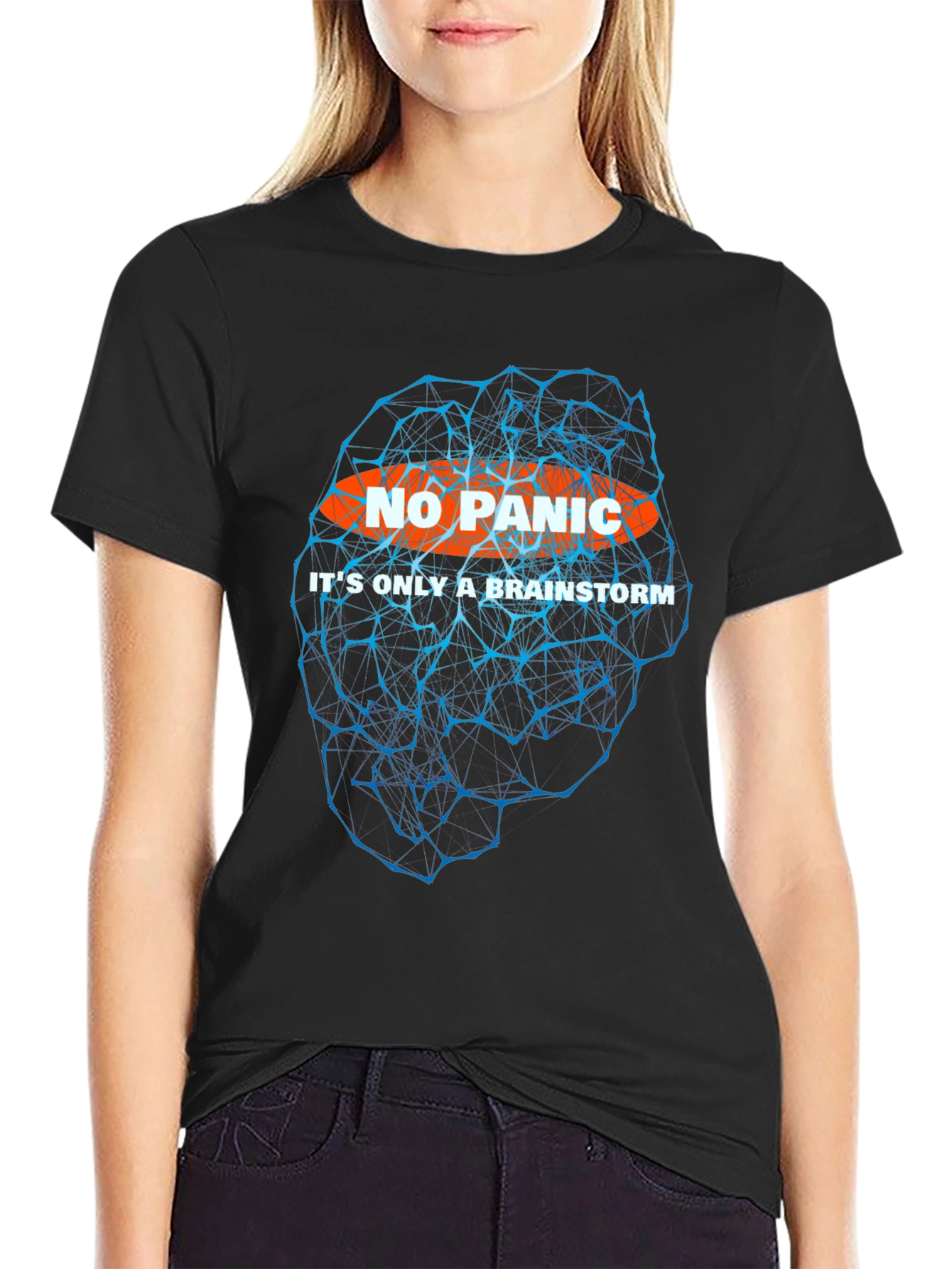 No Panic Brainstorm T-Shirt - Black Graphic Tee