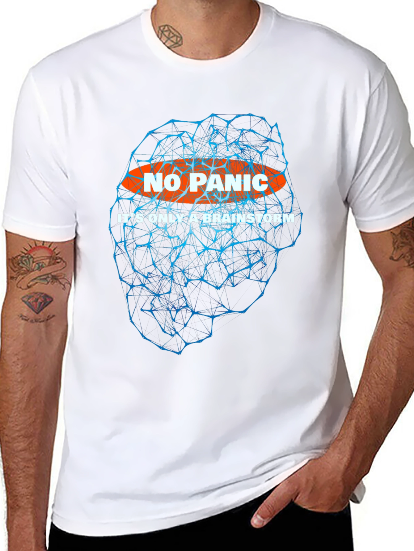 No Panic Brainstorm T-Shirt - Black Graphic Tee