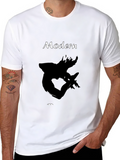 Modern Graphic Print Black T-Shirt