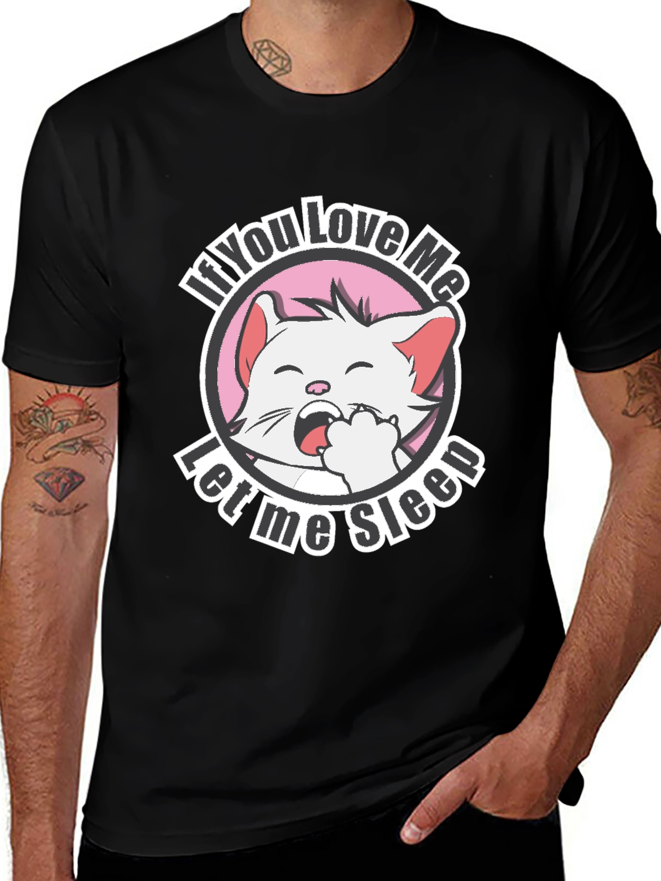 Funny Cat T-Shirt - If You Love Me Let Me Sleep
