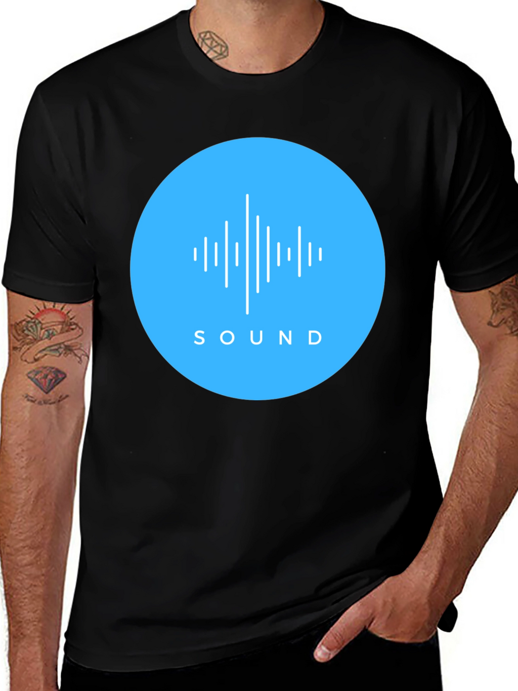 Sound Wave Graphic Tee - Mens Black T-Shirt