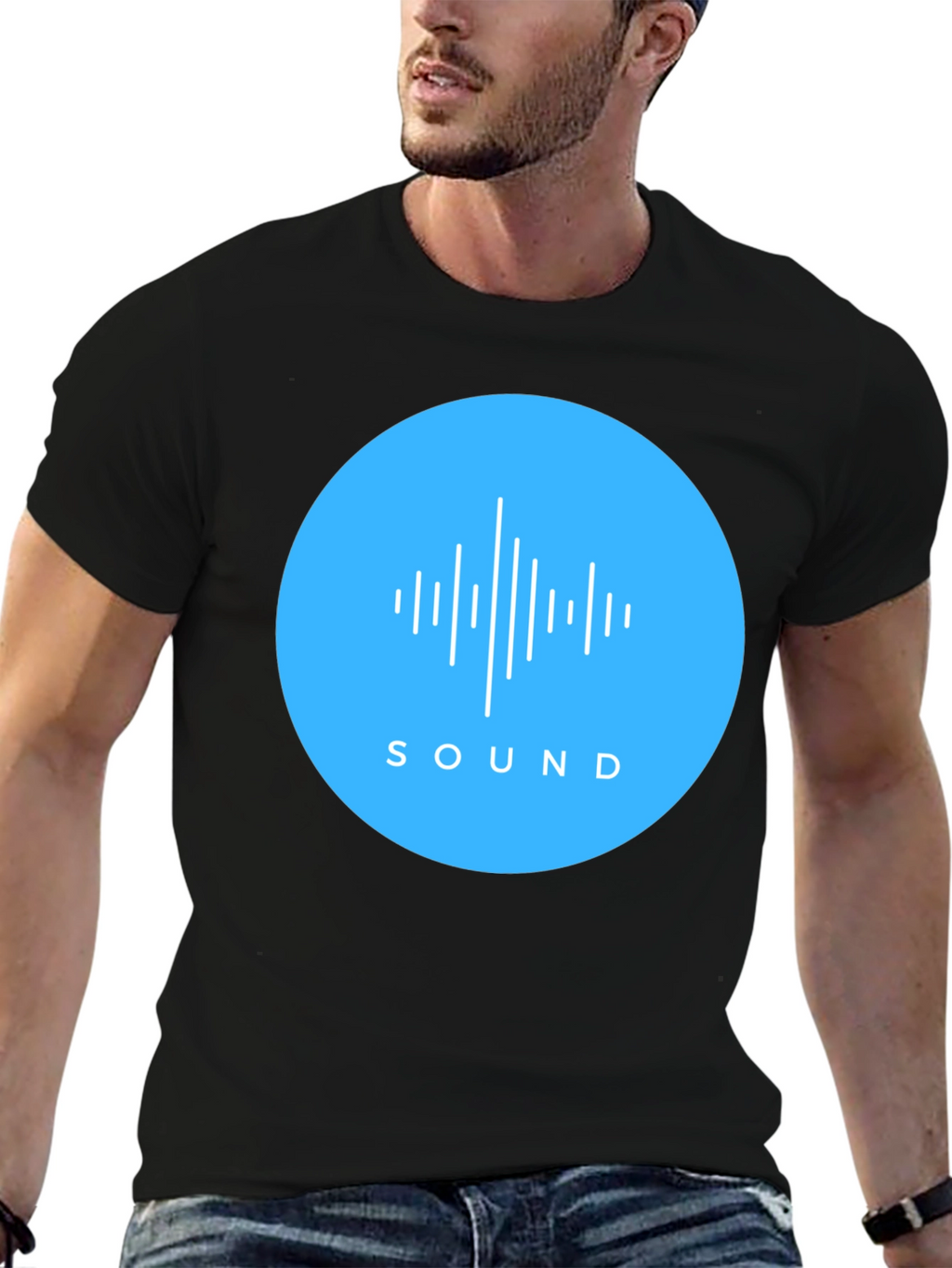 Sound Wave Graphic Tee - Mens Black T-Shirt