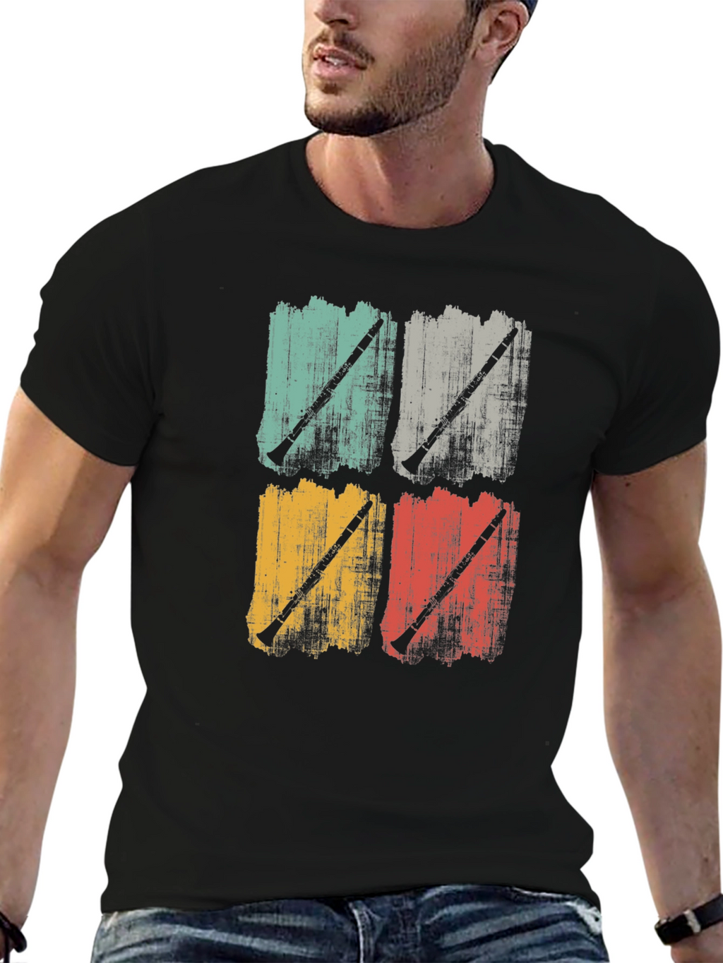 Retro Clarinet T-Shirt - Music Lover Tee