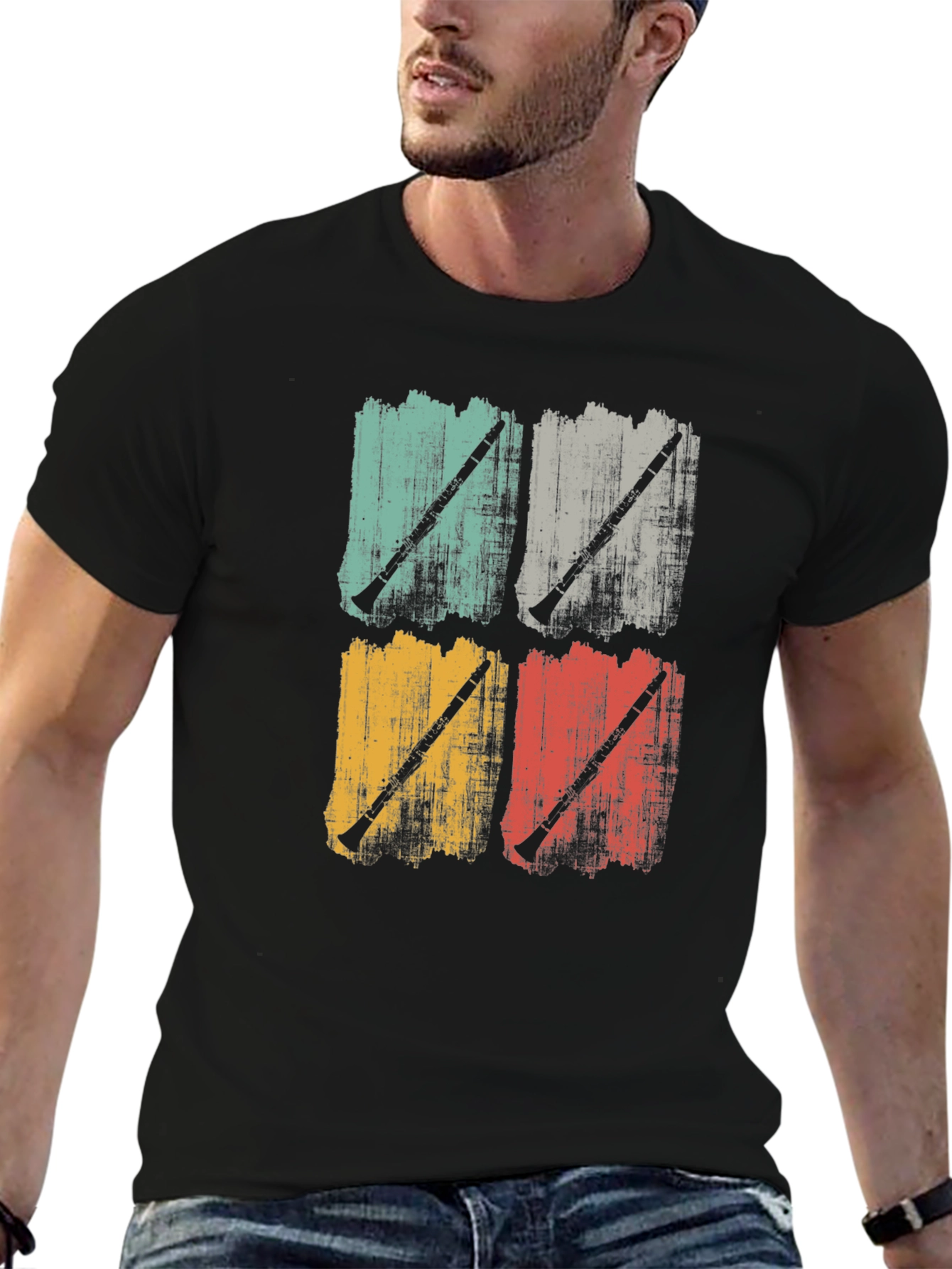 Retro Clarinet T-Shirt - Music Lover Tee