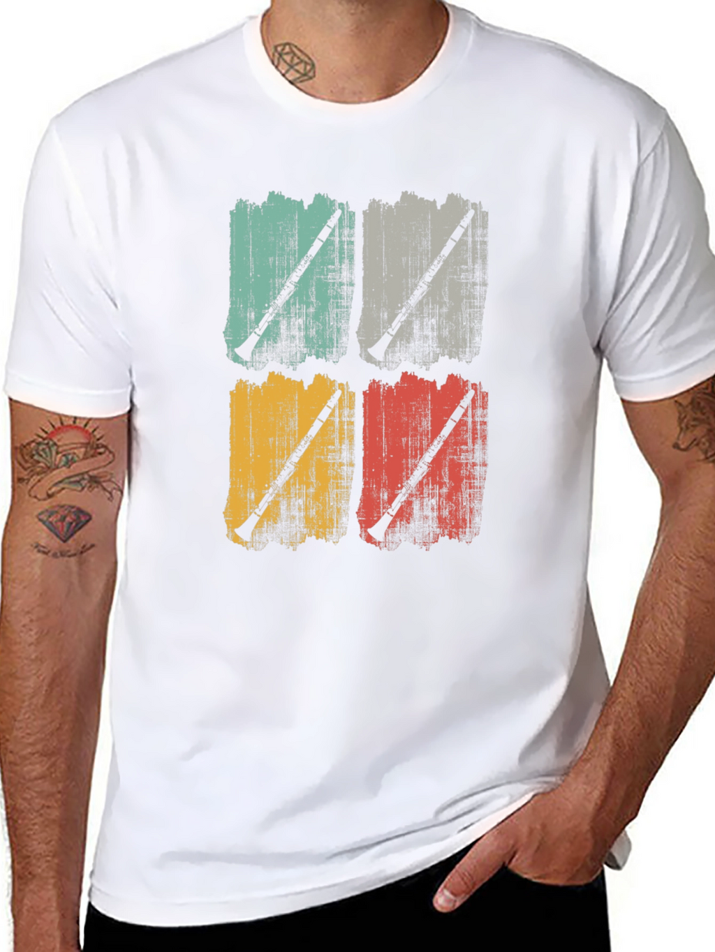 Retro Clarinet T-Shirt - Music Lover Tee