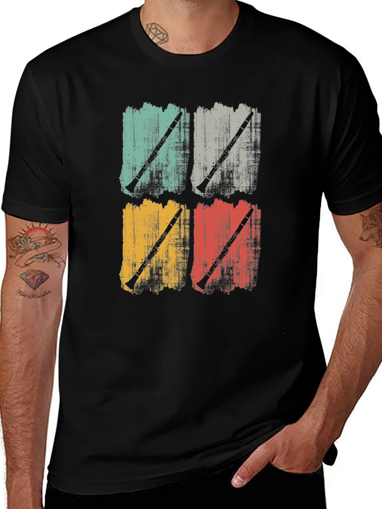 Retro Clarinet T-Shirt - Music Lover Tee