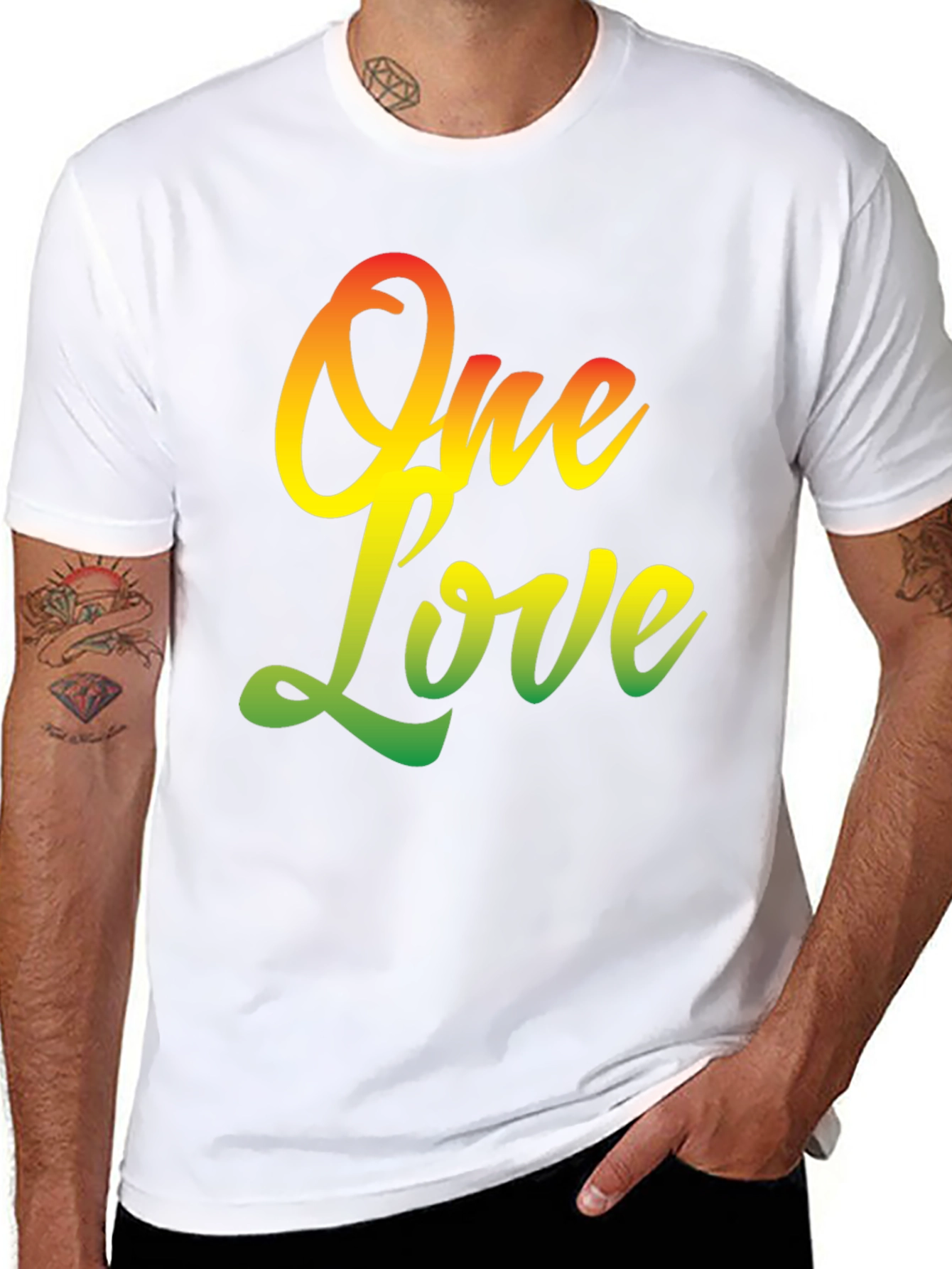 One Love T-Shirt - Rastafarian Reggae Style Graphic Tee
