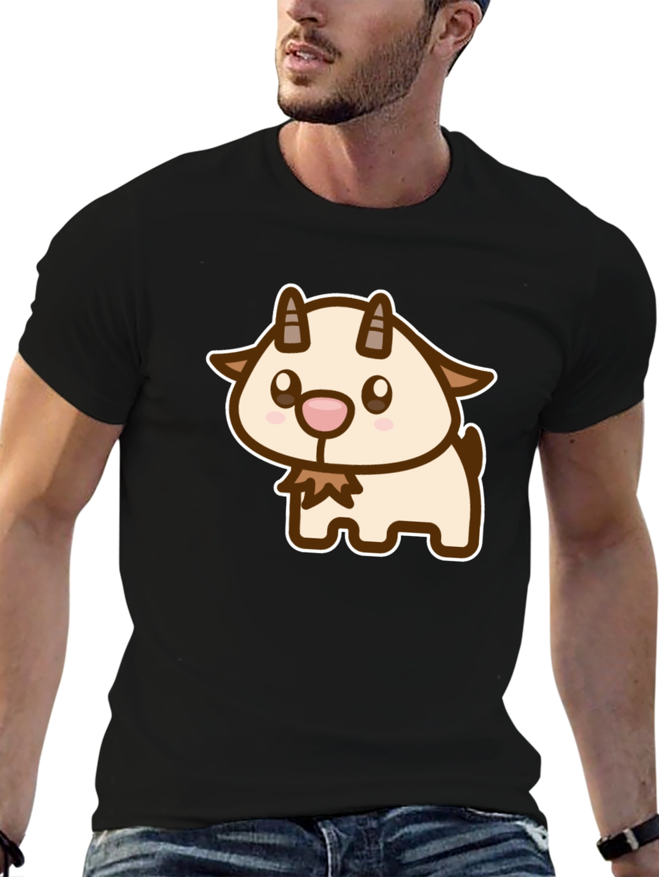 Cute Goat Cartoon Graphic T-Shirt