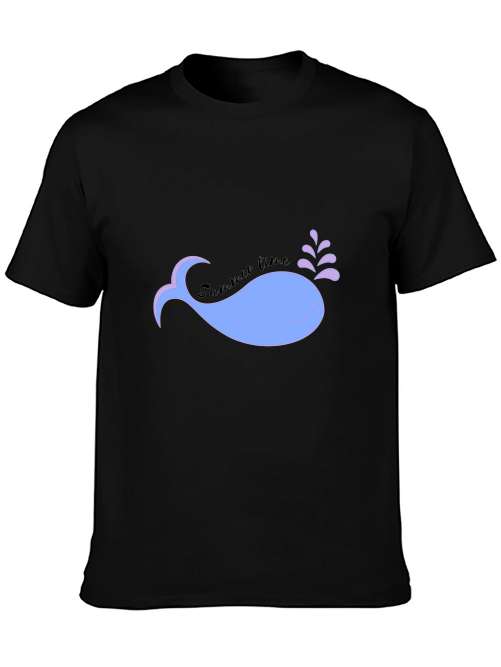 Summer Time Whale Black Tee