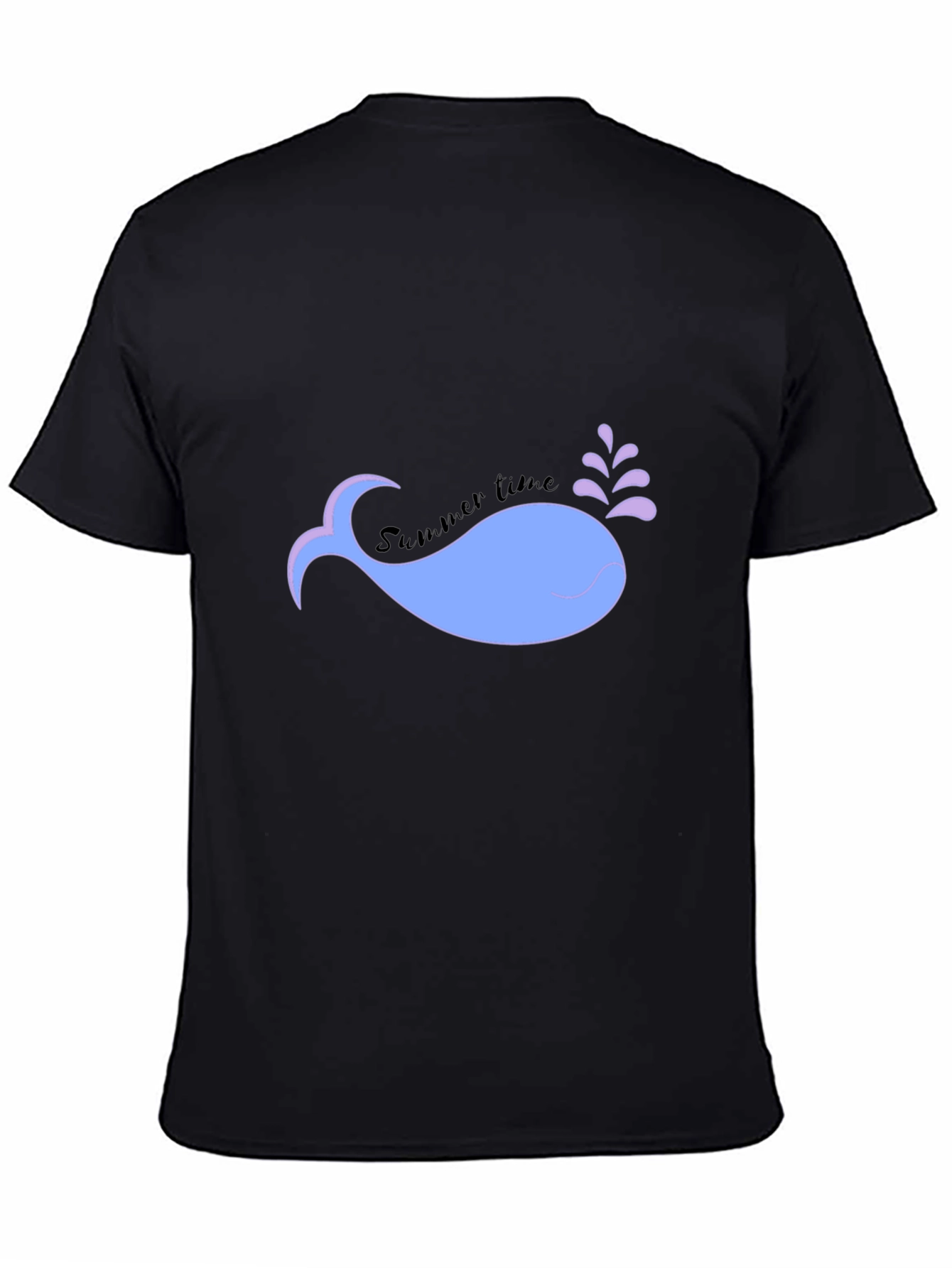 Summer Time Whale Black Tee