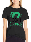 I Dont Care Sloth T-Shirt - Funny Graphic Tee
