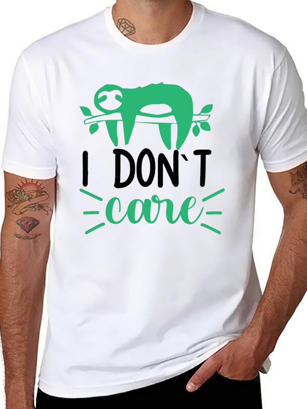 I Dont Care Sloth T-Shirt - Funny Graphic Tee