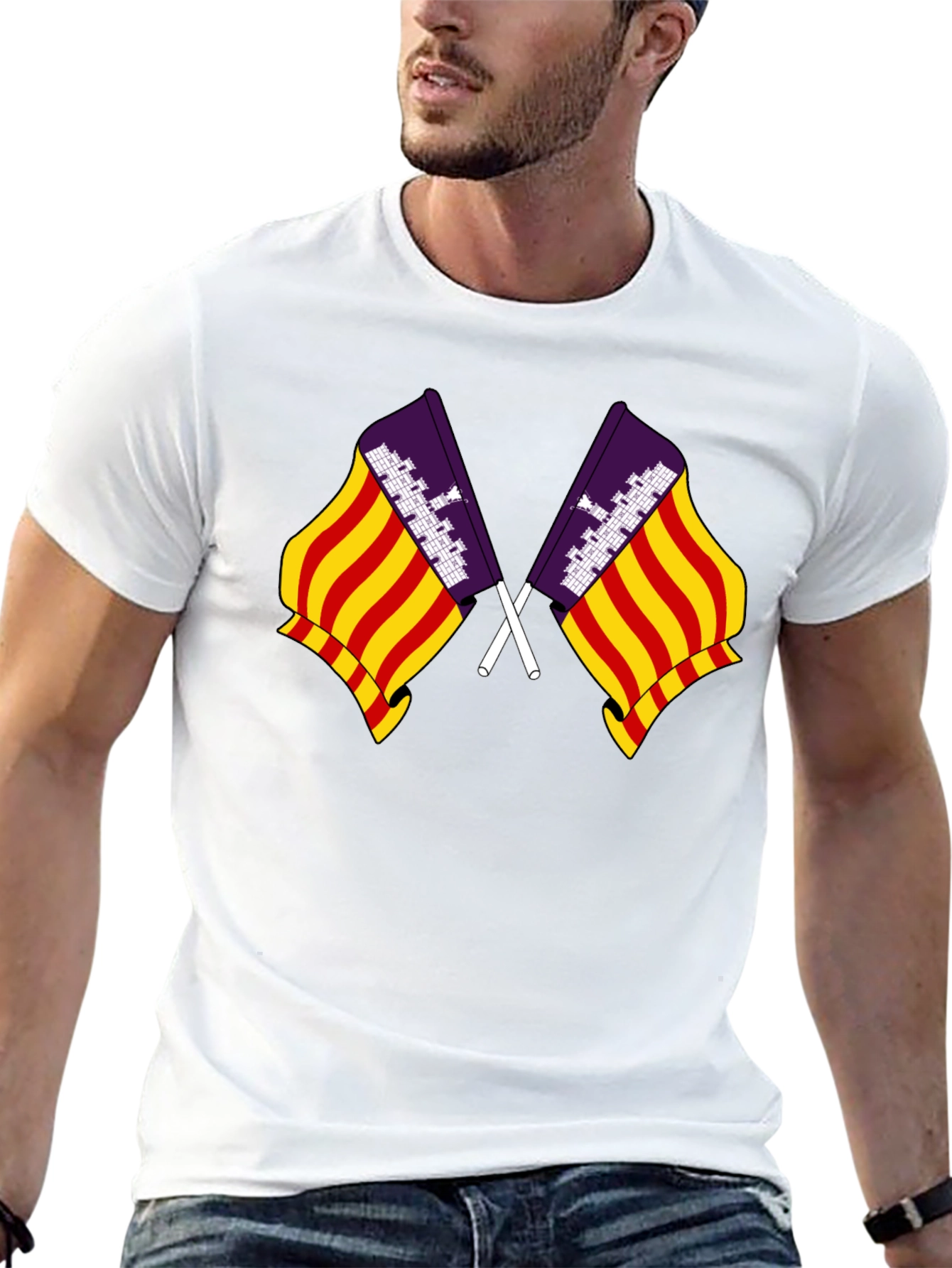 Mallorca Flag T-Shirt - Black Graphic Tee