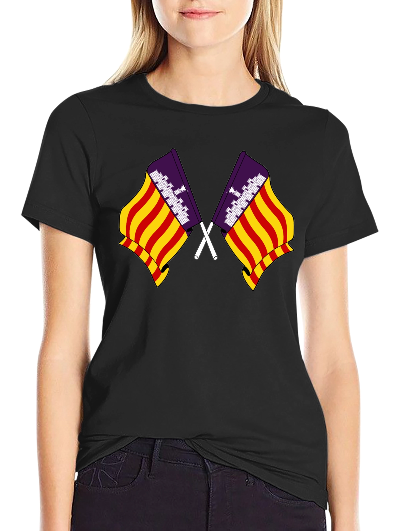 Mallorca Flag T-Shirt - Black Graphic Tee