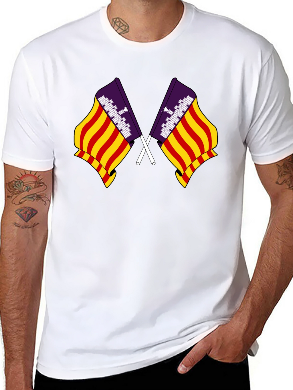 Mallorca Flag T-Shirt - Black Graphic Tee