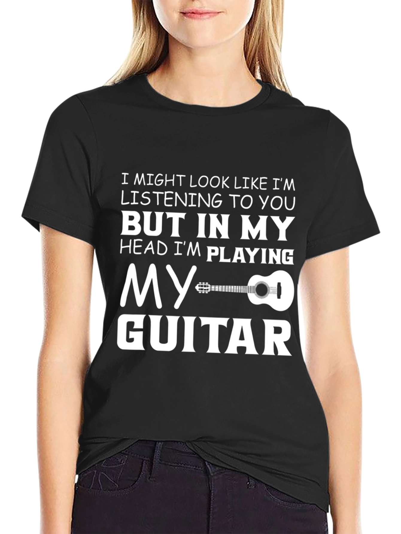 Funny Guitarist T-Shirt: Heads Playing My Guitar