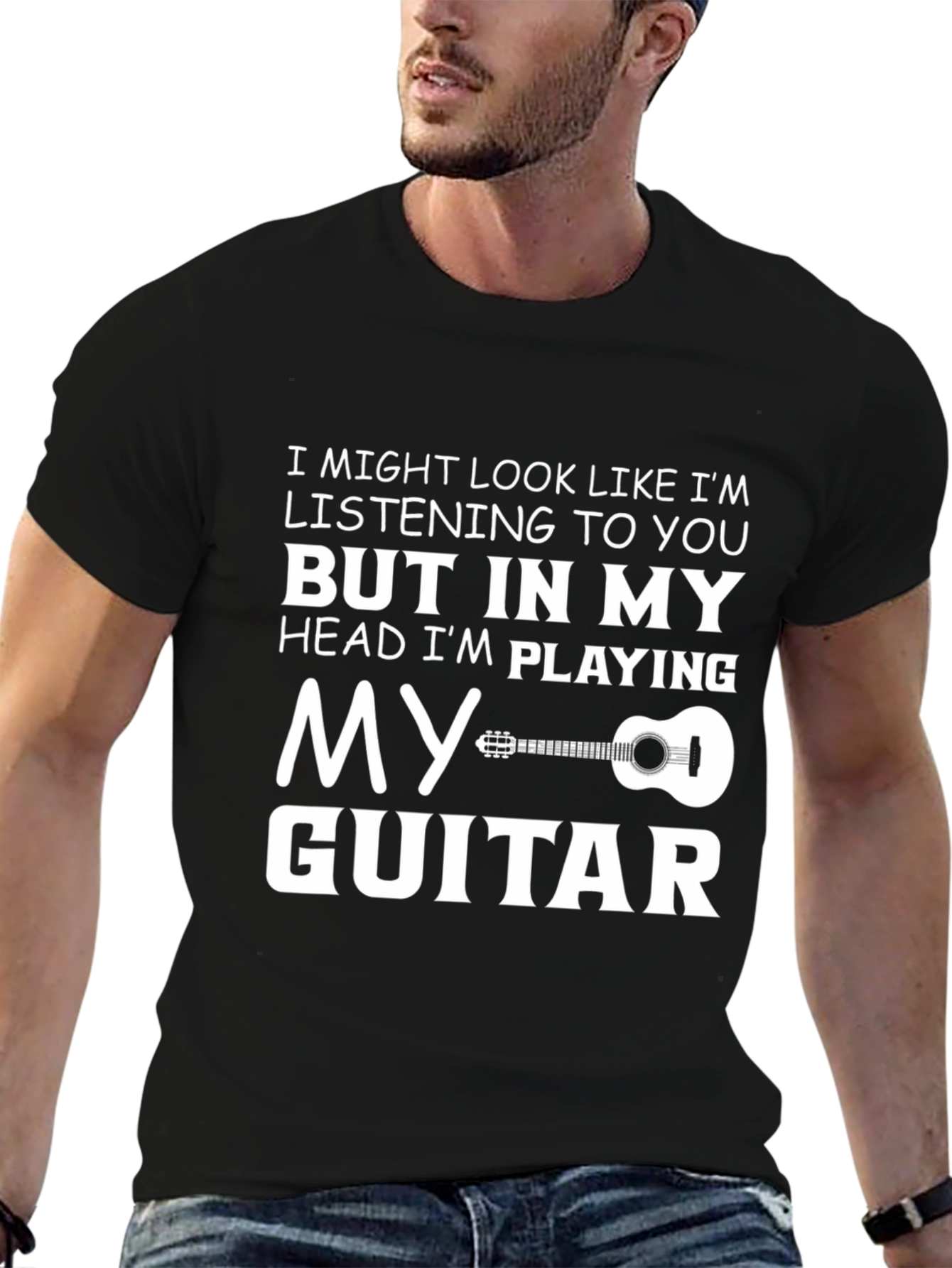 Funny Guitarist T-Shirt: Heads Playing My Guitar