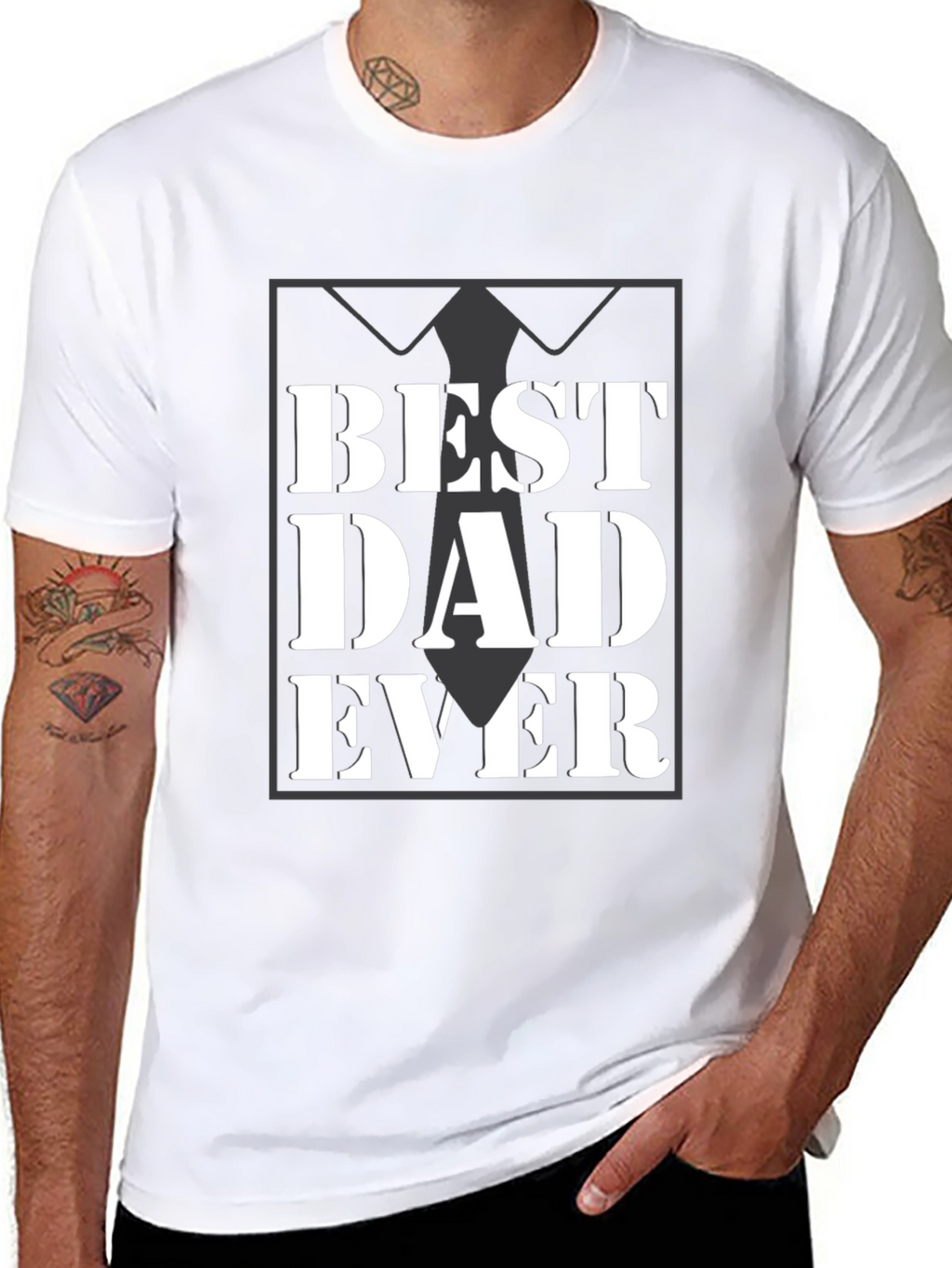 Best Dad Ever Black Graphic Tee