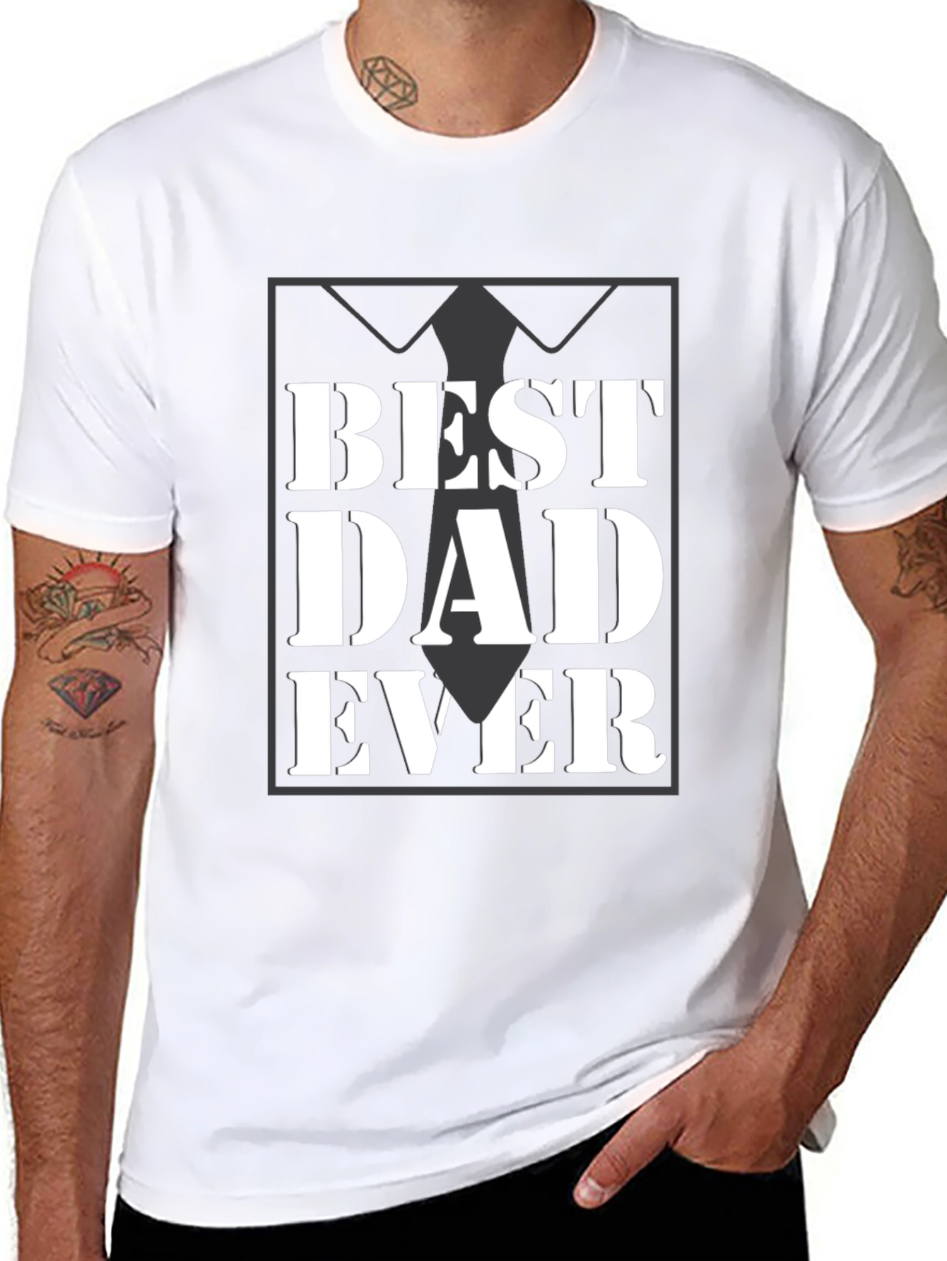 Best Dad Ever Black Graphic Tee