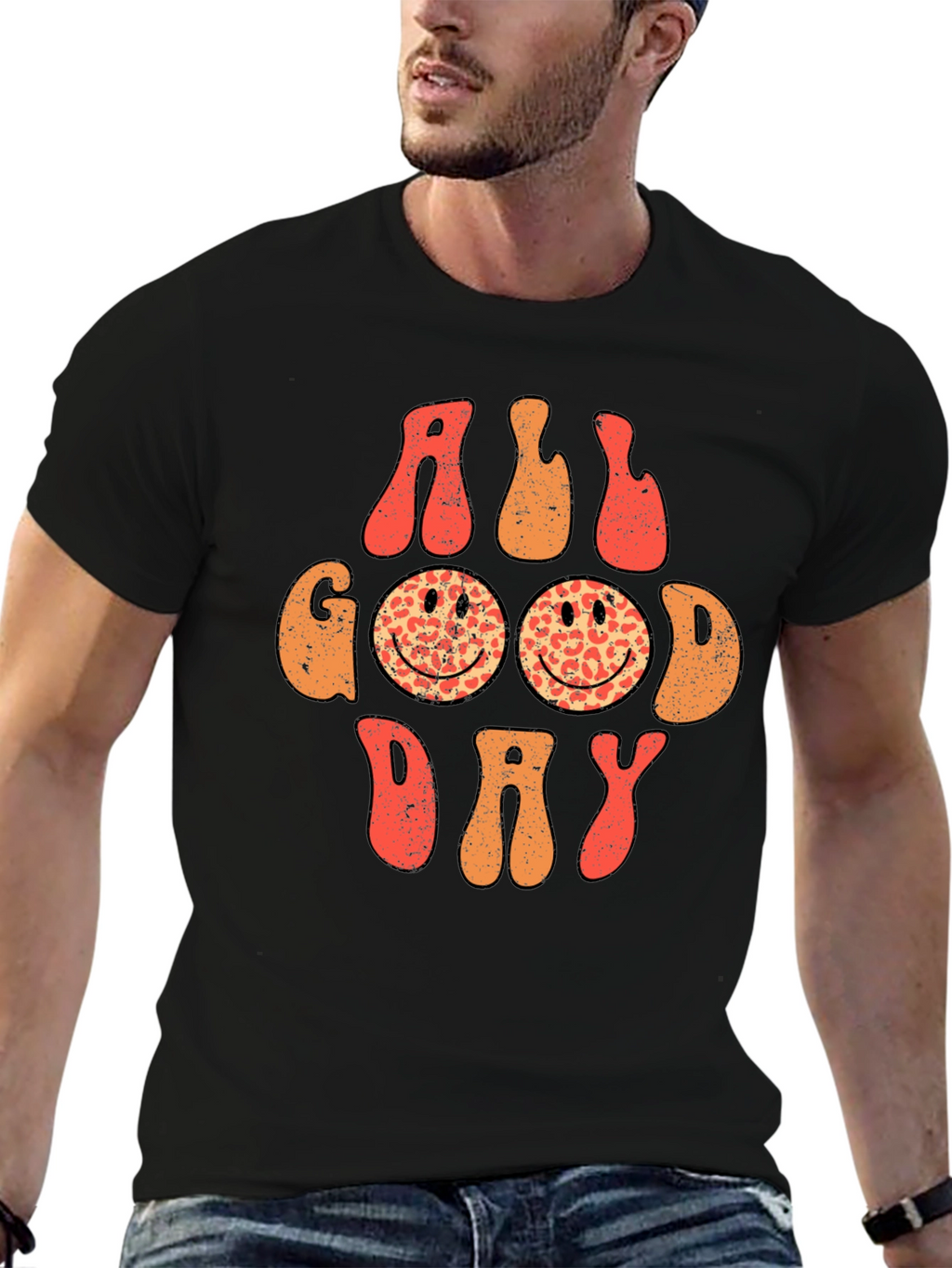 All Good Day Smiley Face Graphic Tee