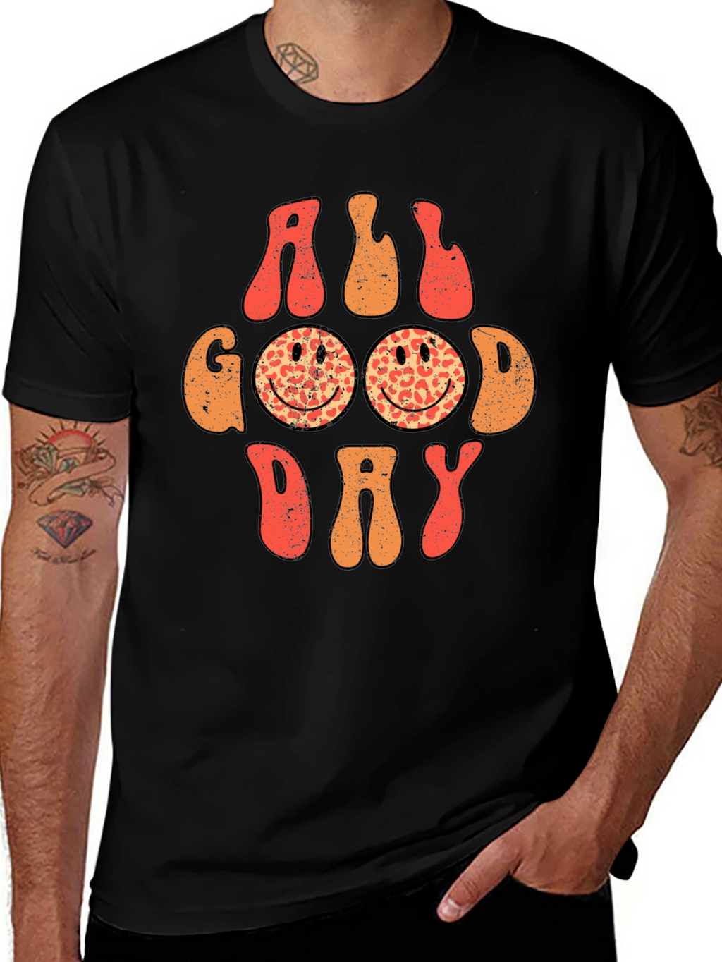 All Good Day Smiley Face Graphic Tee