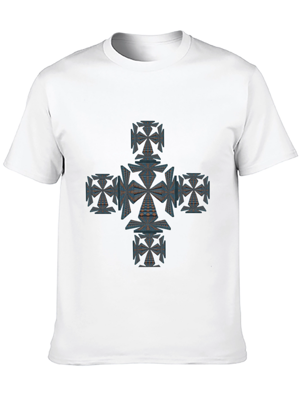 Geometric Cross Graphic Tee - Unique Design