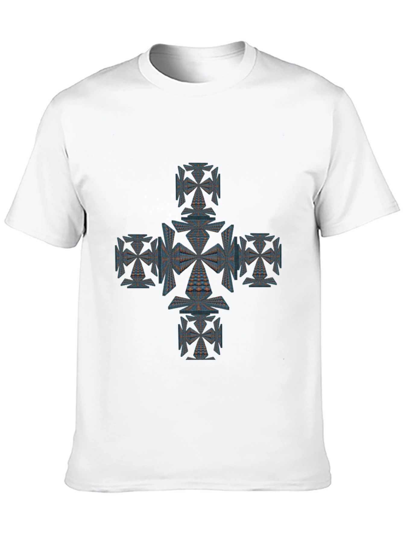 Geometric Cross Graphic Tee - Unique Design