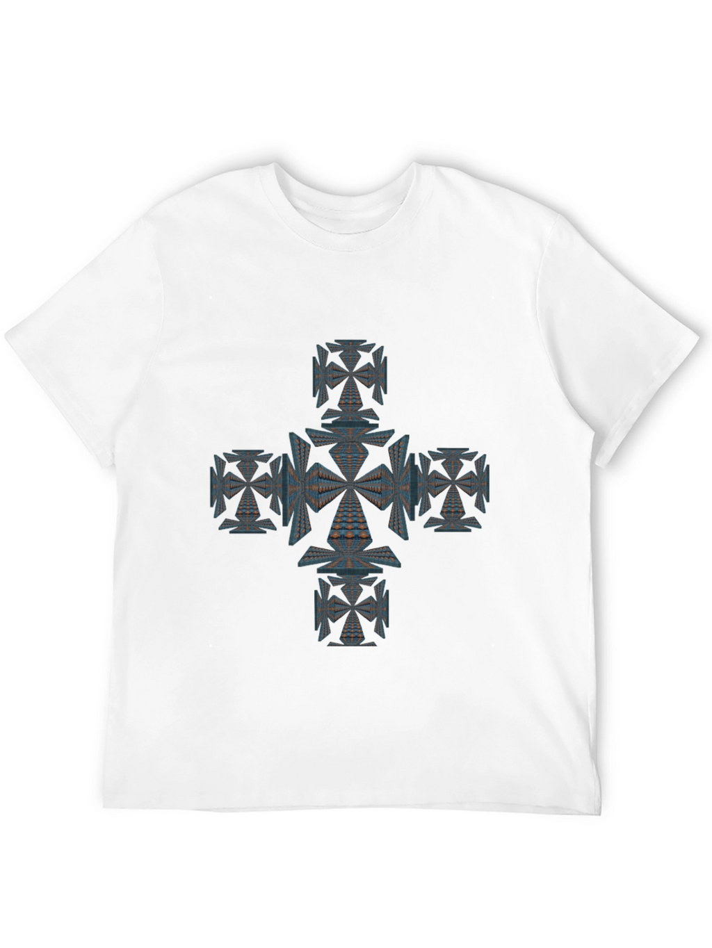 Geometric Cross Graphic Tee - Unique Design