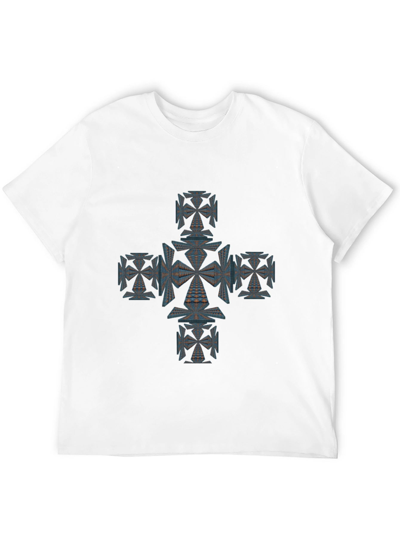 Geometric Cross Graphic Tee - Unique Design