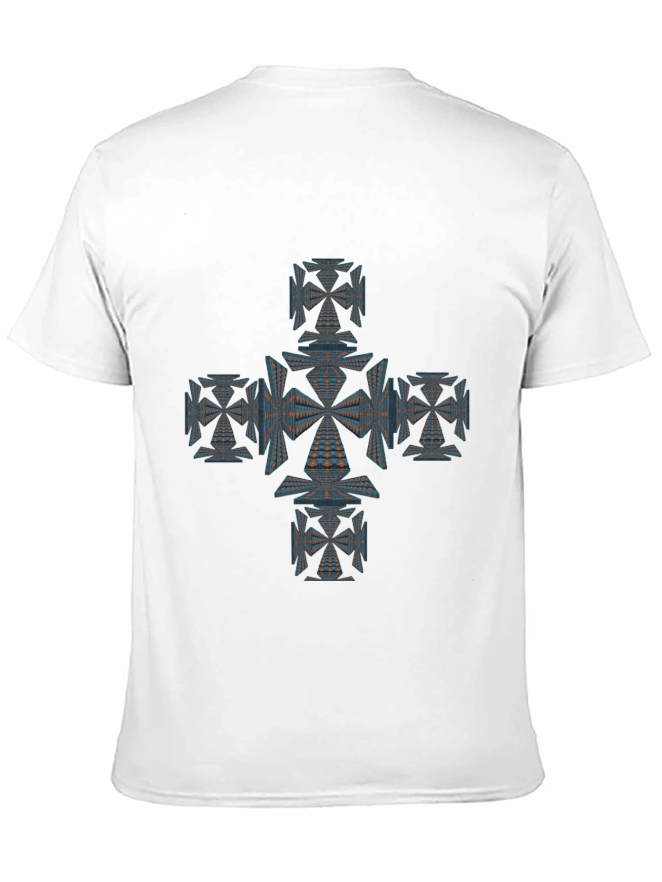 Geometric Cross Graphic Tee - Unique Design