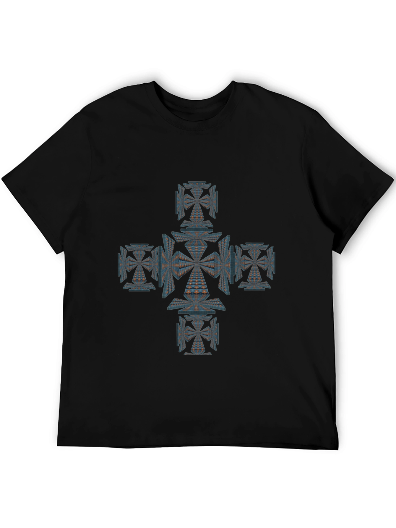 Geometric Cross Graphic Tee - Unique Design