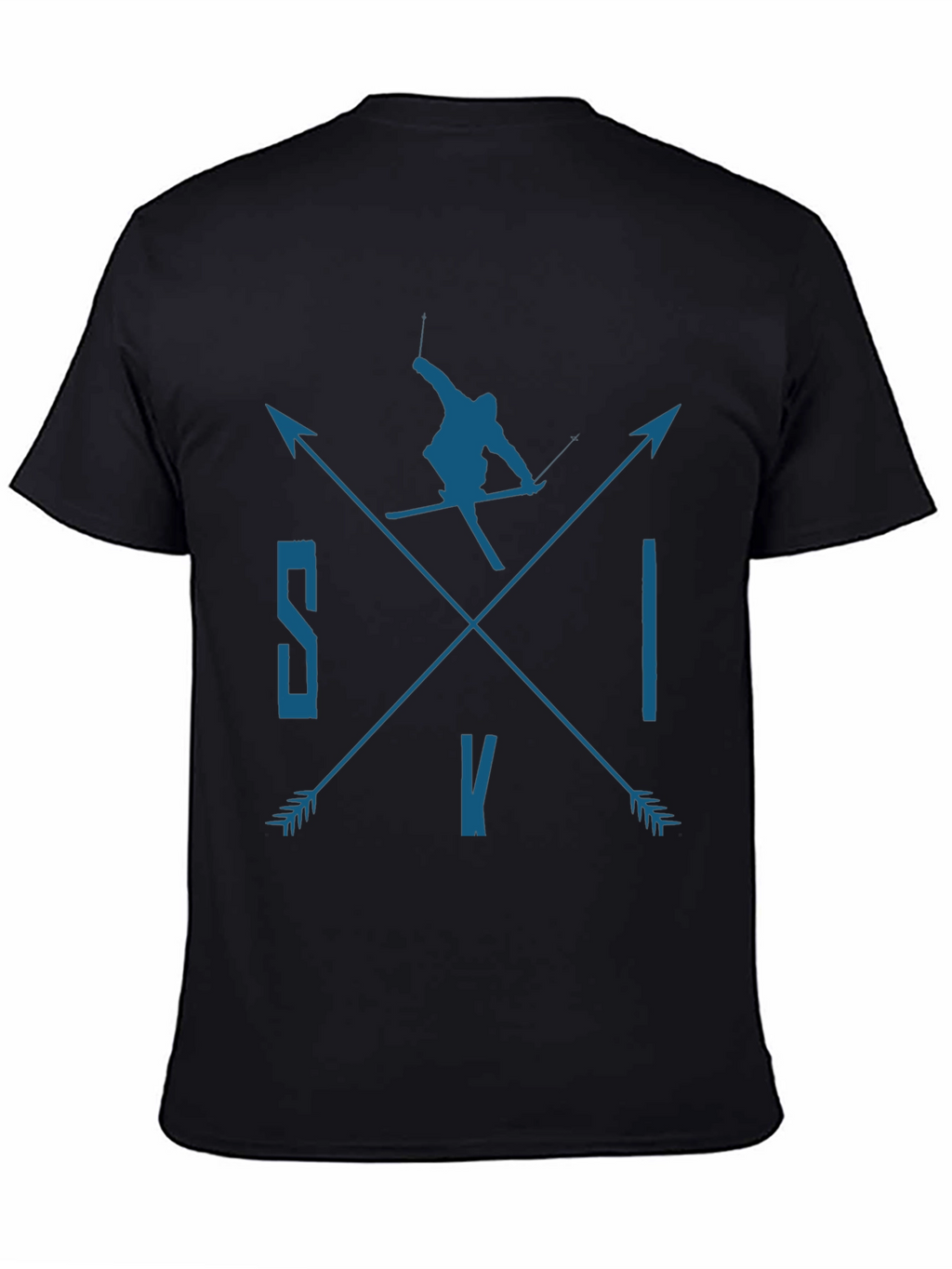 SKI Arrows Graphic Tee - Black Cotton T-Shirt