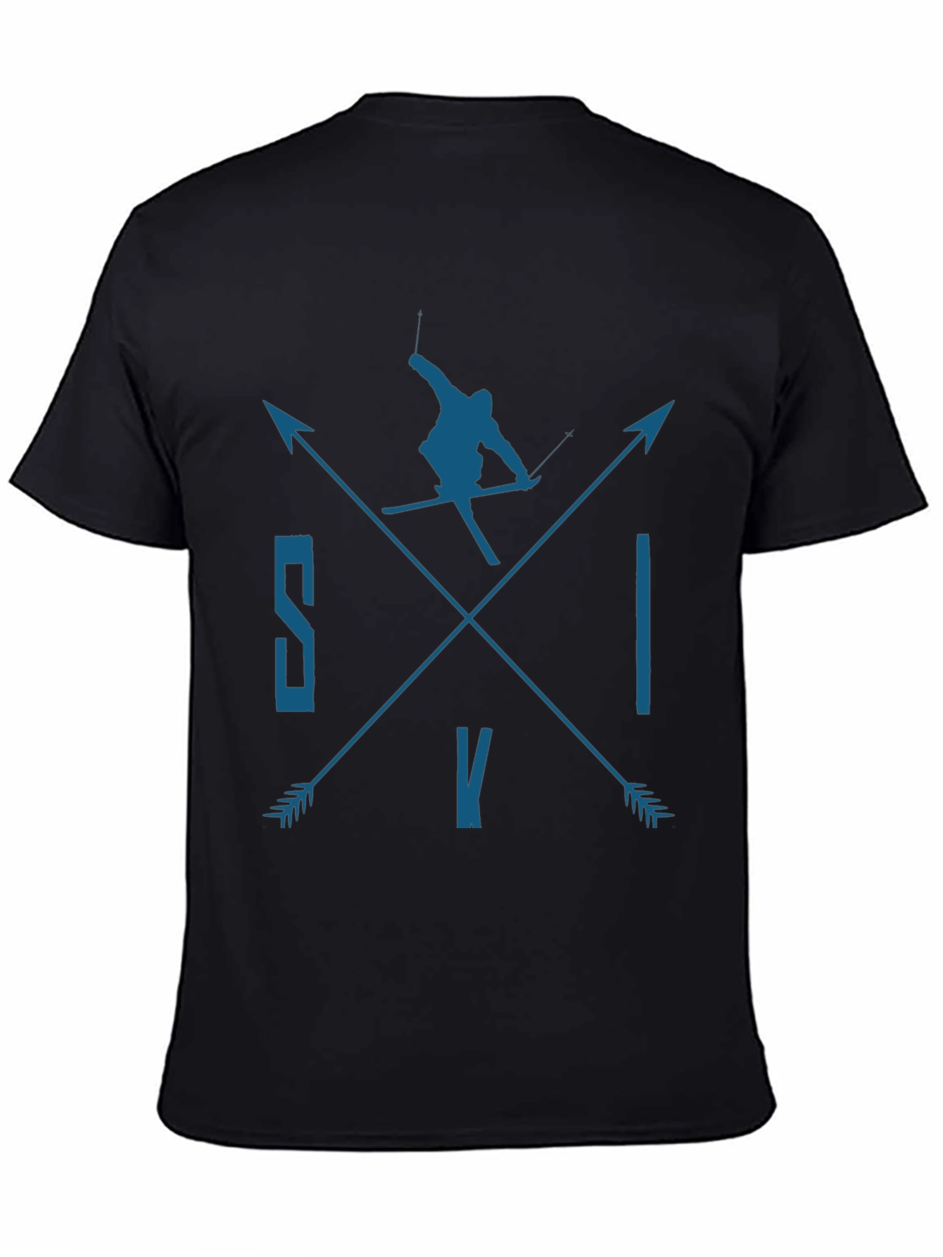 SKI Arrows Graphic Tee - Black Cotton T-Shirt