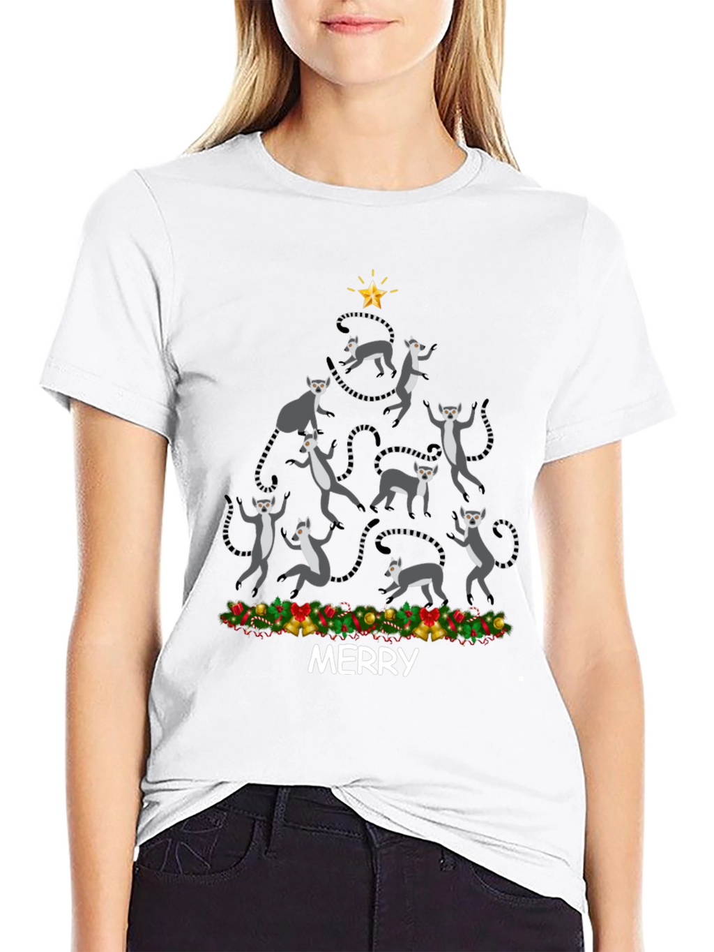 Festive Lemur Christmas Tree T-Shirt