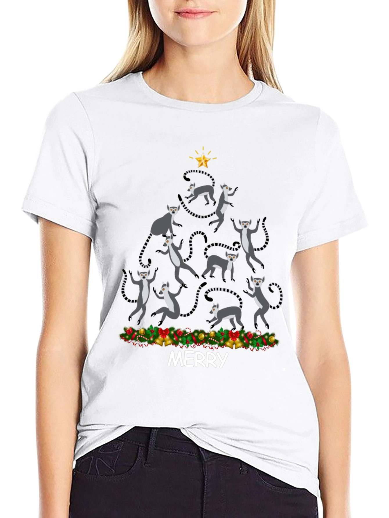 Festive Lemur Christmas Tree T-Shirt