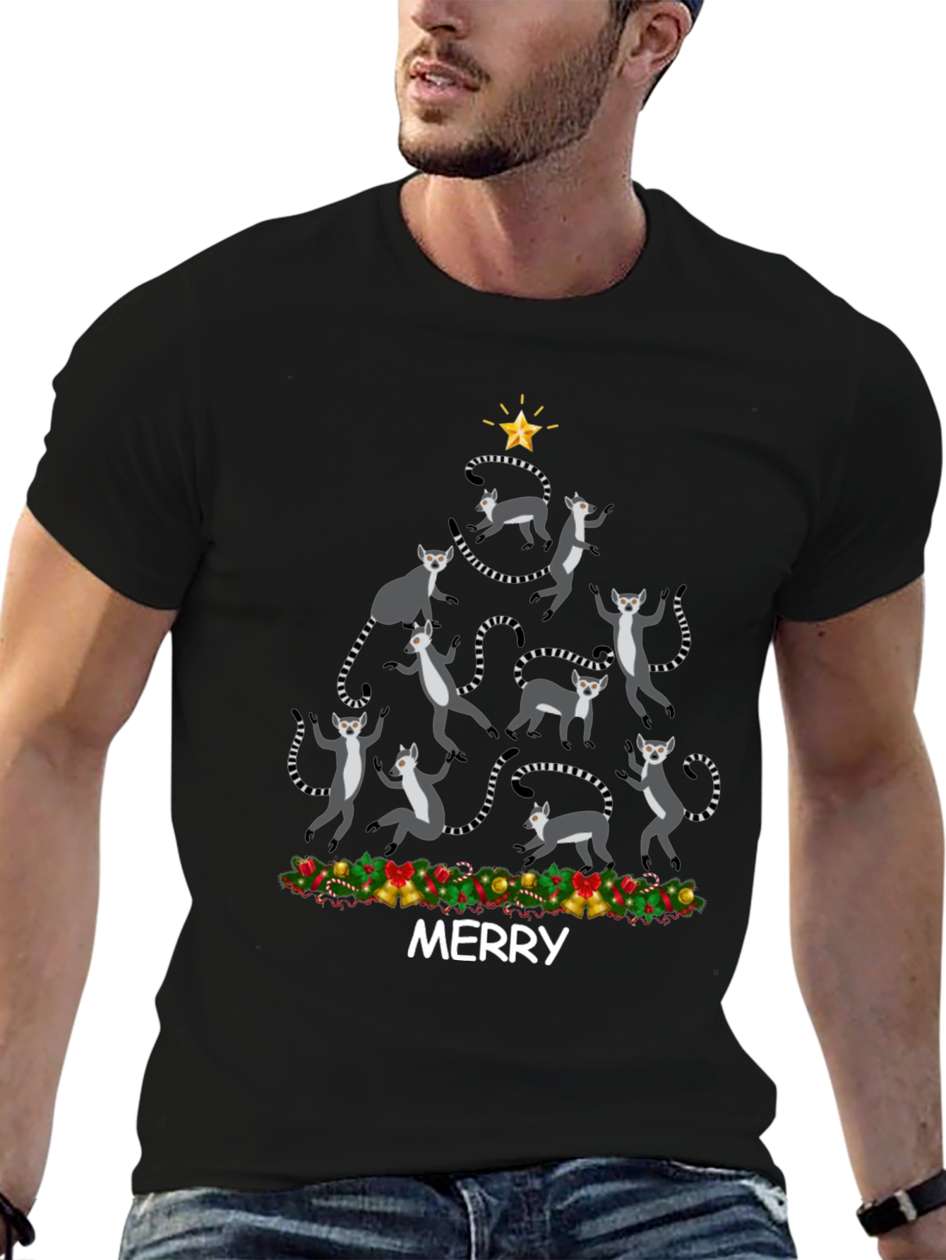 Festive Lemur Christmas Tree T-Shirt