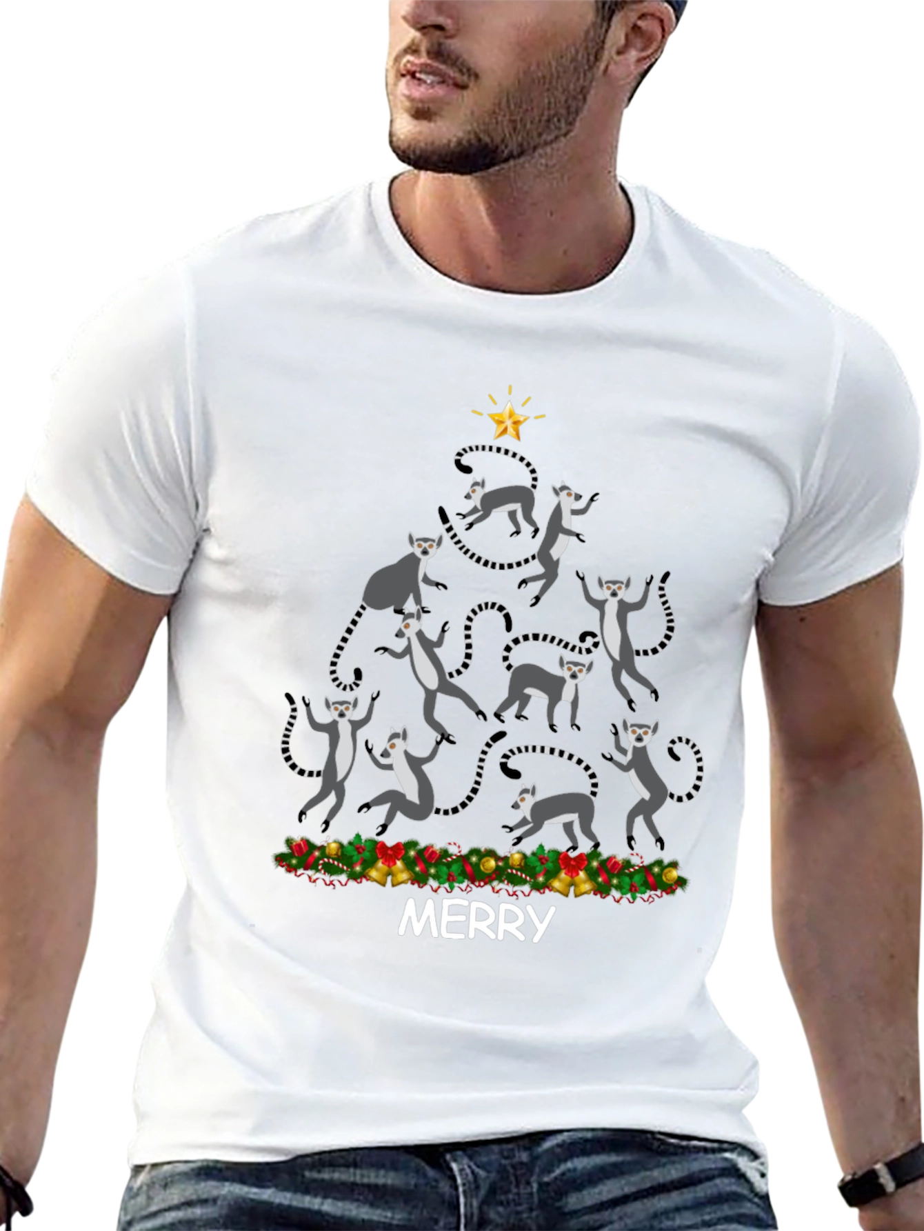 Festive Lemur Christmas Tree T-Shirt