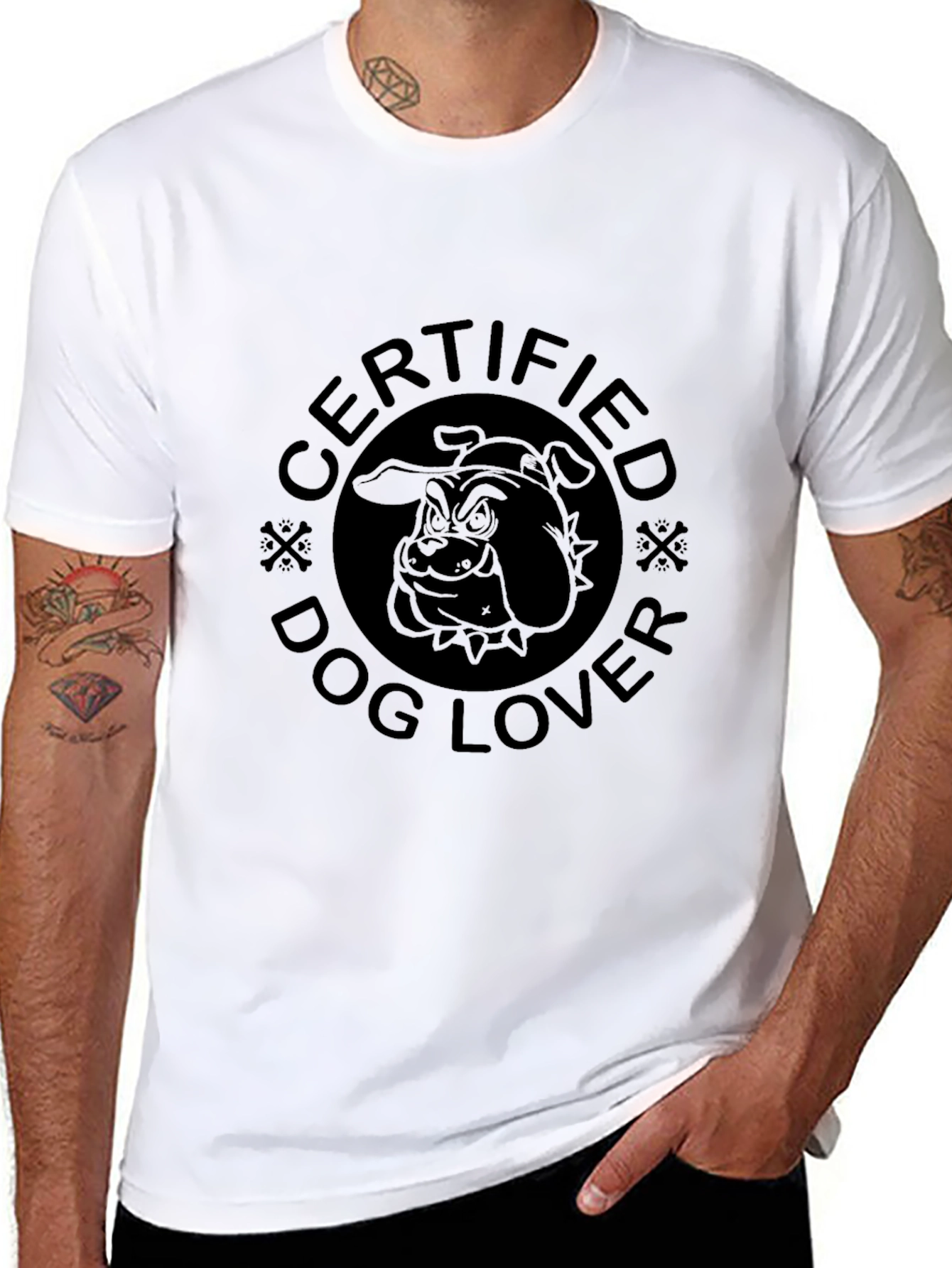 Certified Dog Lover Graphic T-Shirt - Black
