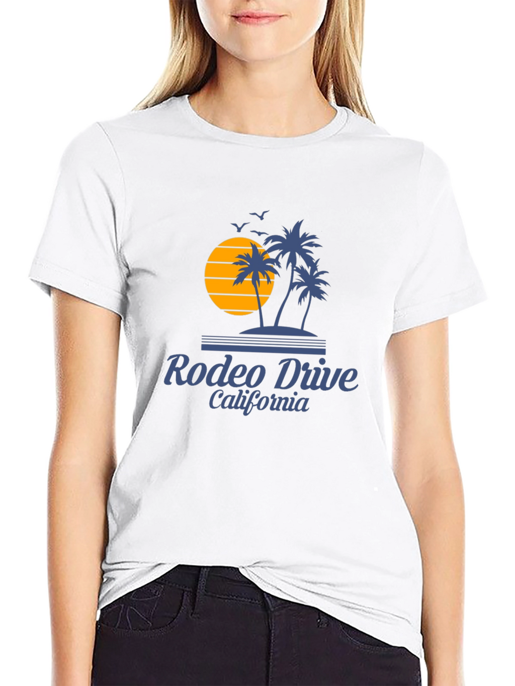 Rodeo Drive California Palm Tree Sunset Graphic Tee